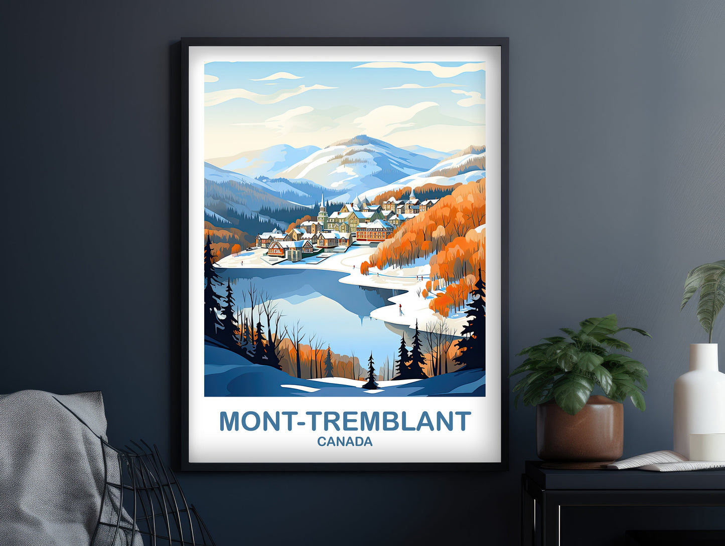 Mont-Tremblant Travel Art, Quebec Travel Poster Art , Mont-Tremblant Wall Art, Canada Travel Art, Travel Art Poster | T2NA_QUMT1