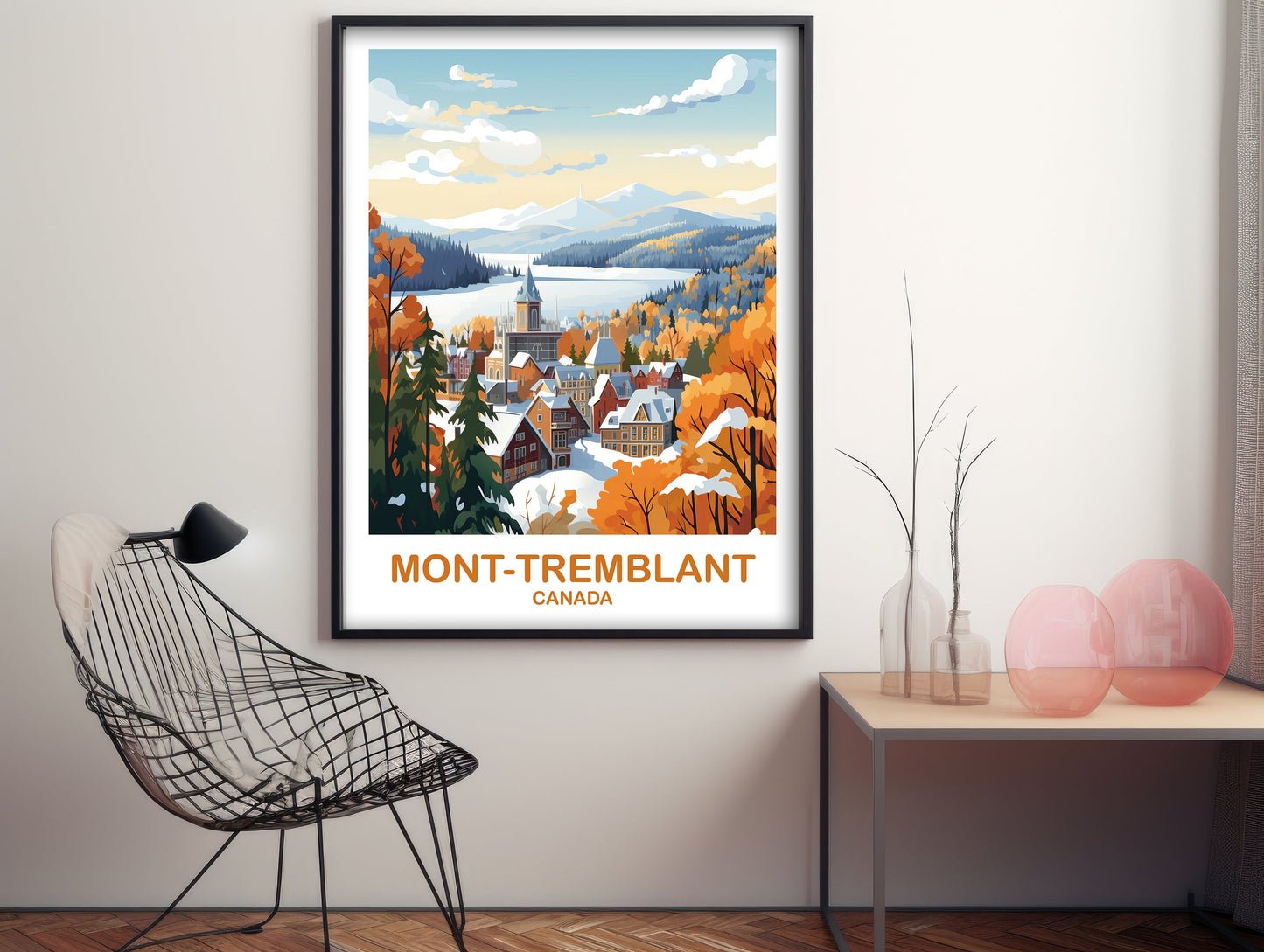 Mont-Tremblant Travel Art, Quebec Travel Poster Art , Mont-Tremblant Wall Art, Canada Travel Art, Travel Art Poster | T2NA_QUMT2
