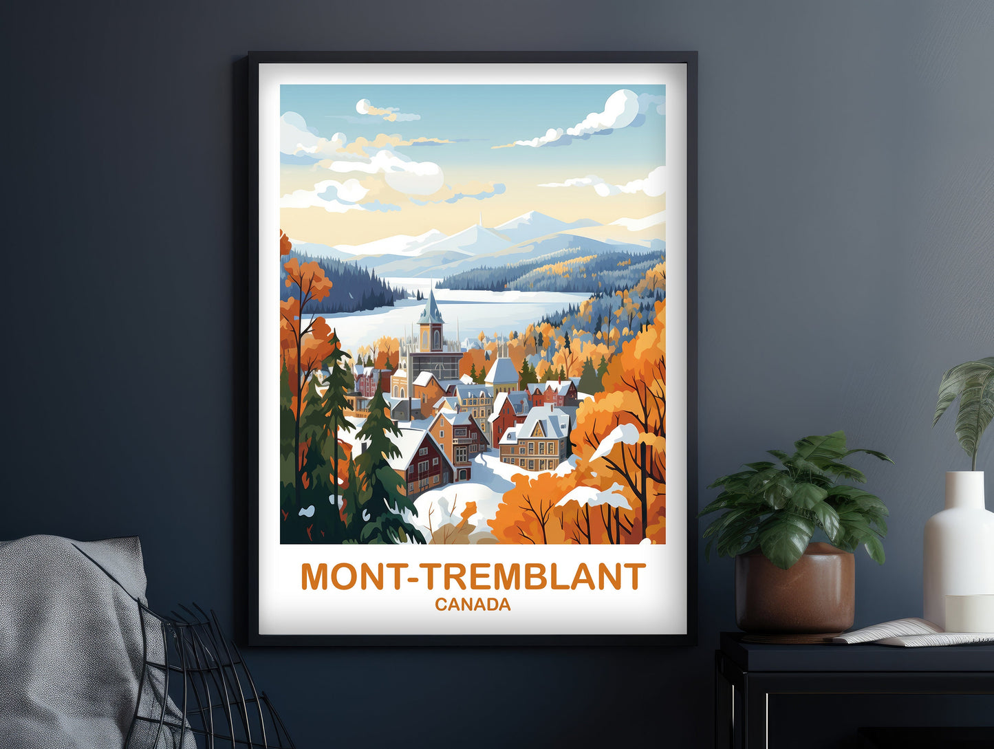 Mont-Tremblant Travel Art, Quebec Travel Poster Art , Mont-Tremblant Wall Art, Canada Travel Art, Travel Art Poster | T2NA_QUMT2
