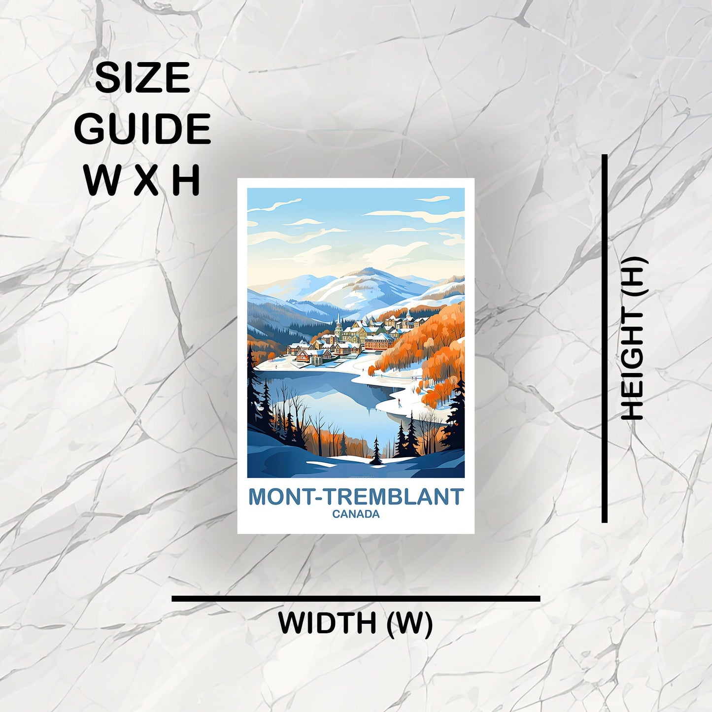 Mont-Tremblant Travel Sticker Art, Quebec Travel Sticker Art , Mont-Tremblant Sticker, Canada Travel Sticker, Travel Sticker | T2NA_QUMT1_S