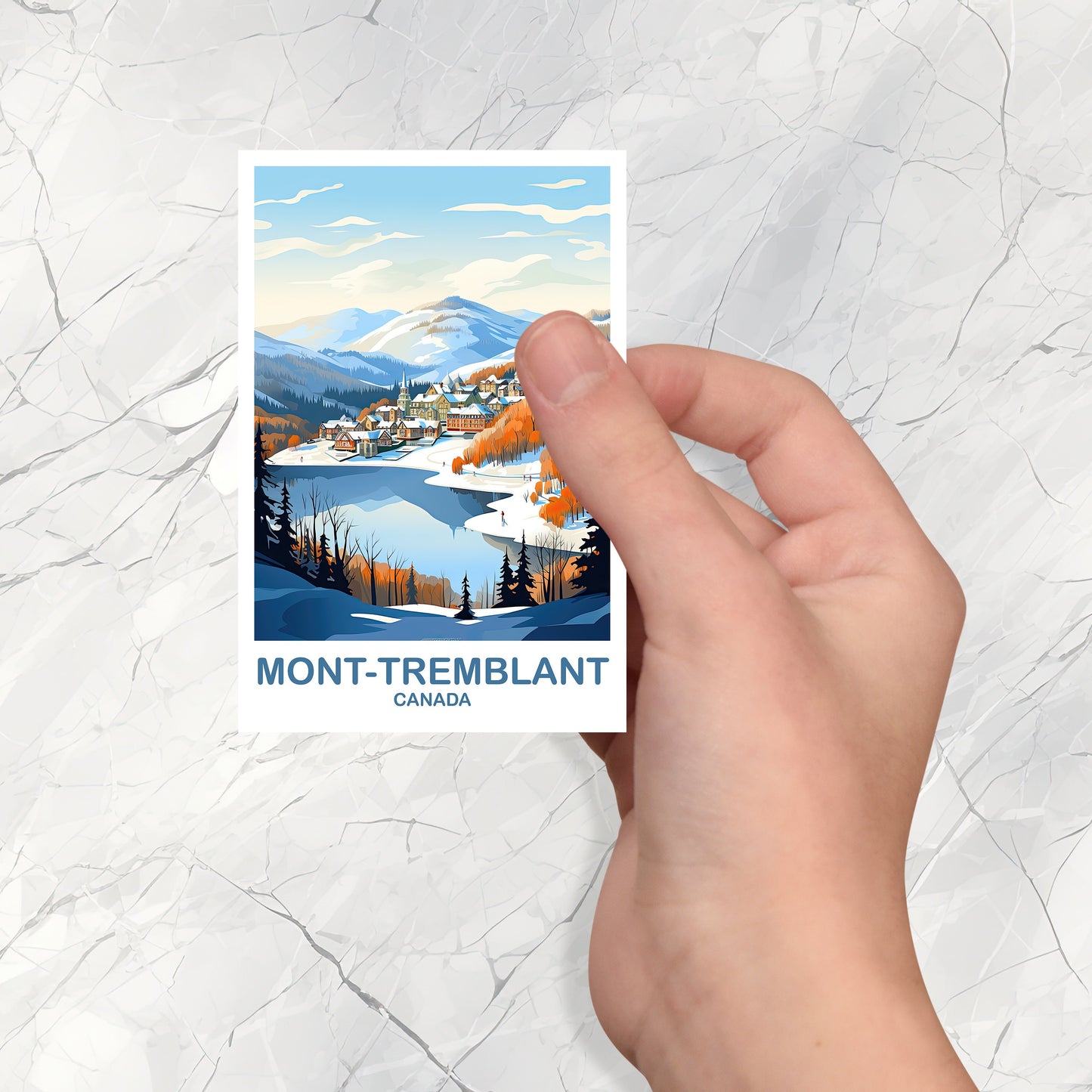 Mont-Tremblant Travel Sticker Art, Quebec Travel Sticker Art , Mont-Tremblant Sticker, Canada Travel Sticker, Travel Sticker | T2NA_QUMT1_S