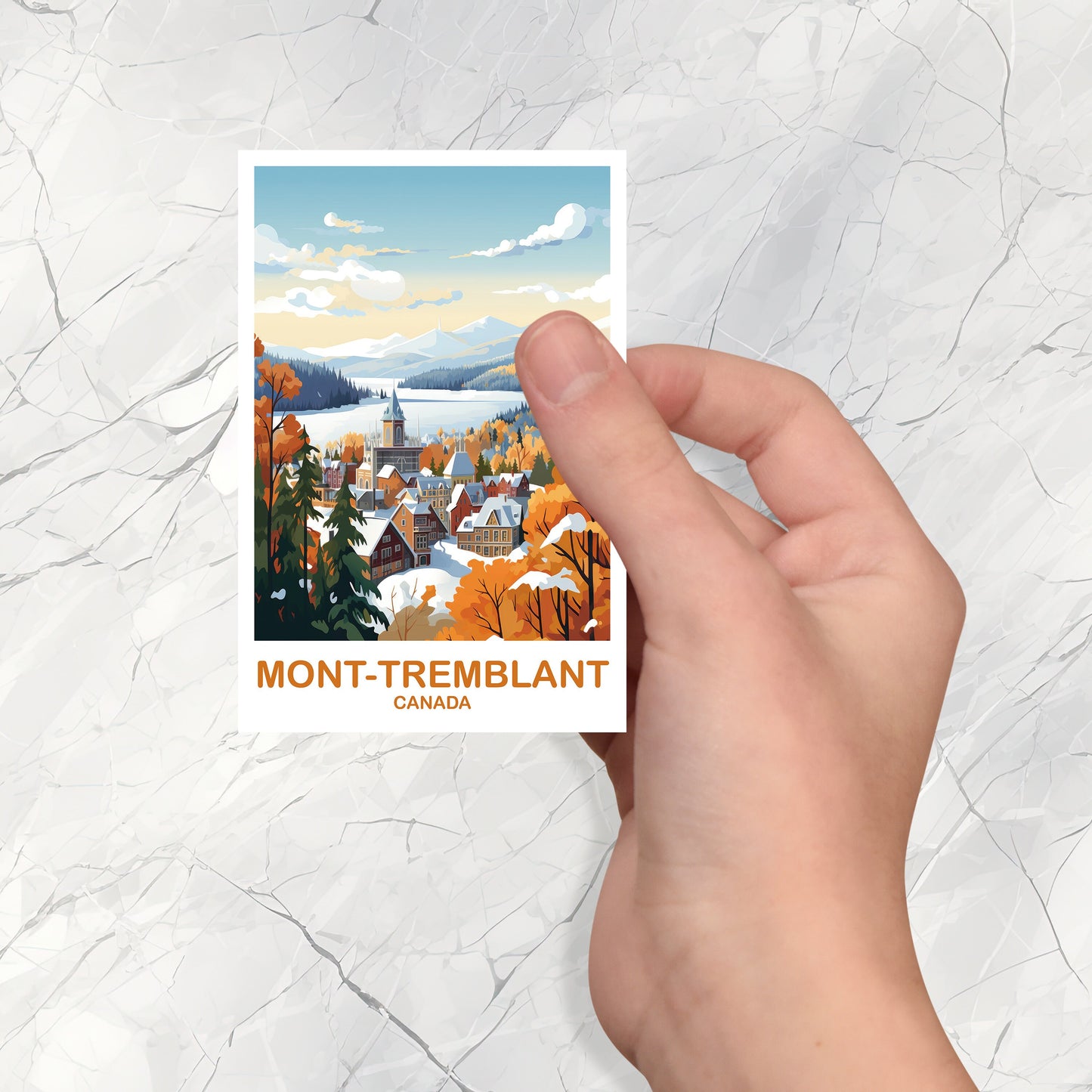 Mont-Tremblant Travel Sticker Art, Quebec Travel Sticker Art , Mont-Tremblant Sticker, Canada Travel Sticker, Travel Sticker | T2NA_QUMT2_S