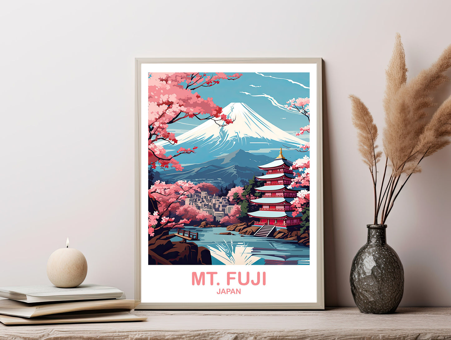 Mt.Fuji Travel Art, Digital Japan Wall Art, Printable Travel Wall Art, Landscape Travel Wall Art, Japan Travel | DT2AS_JAHO3