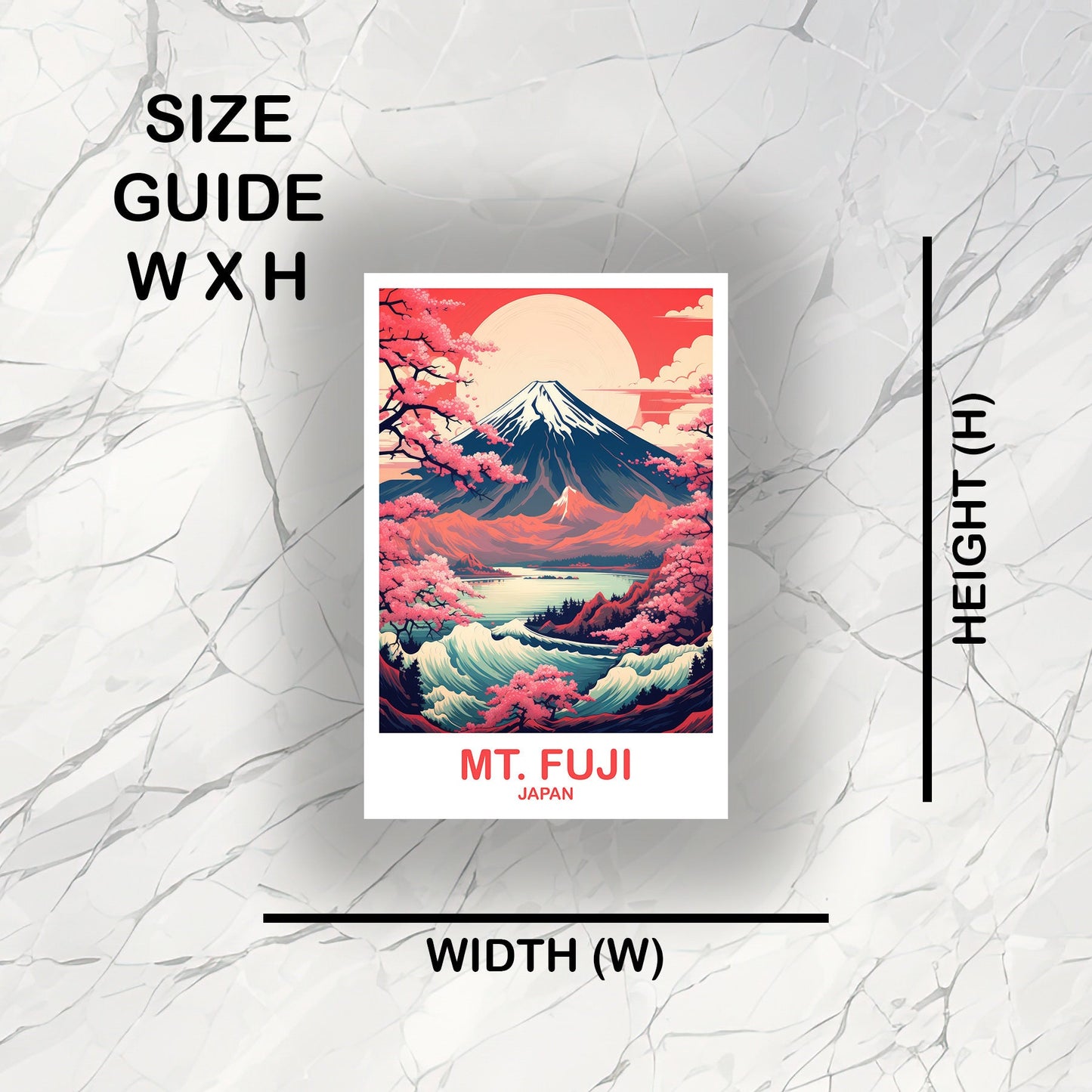 Mt.Fuji Travel Sticker, Japan Wall Art Sticker, Travel Wall Art, Landscape Travel Sticker, Japan Travel Sticker, Japan Travel | T2AS_JAHO2_S