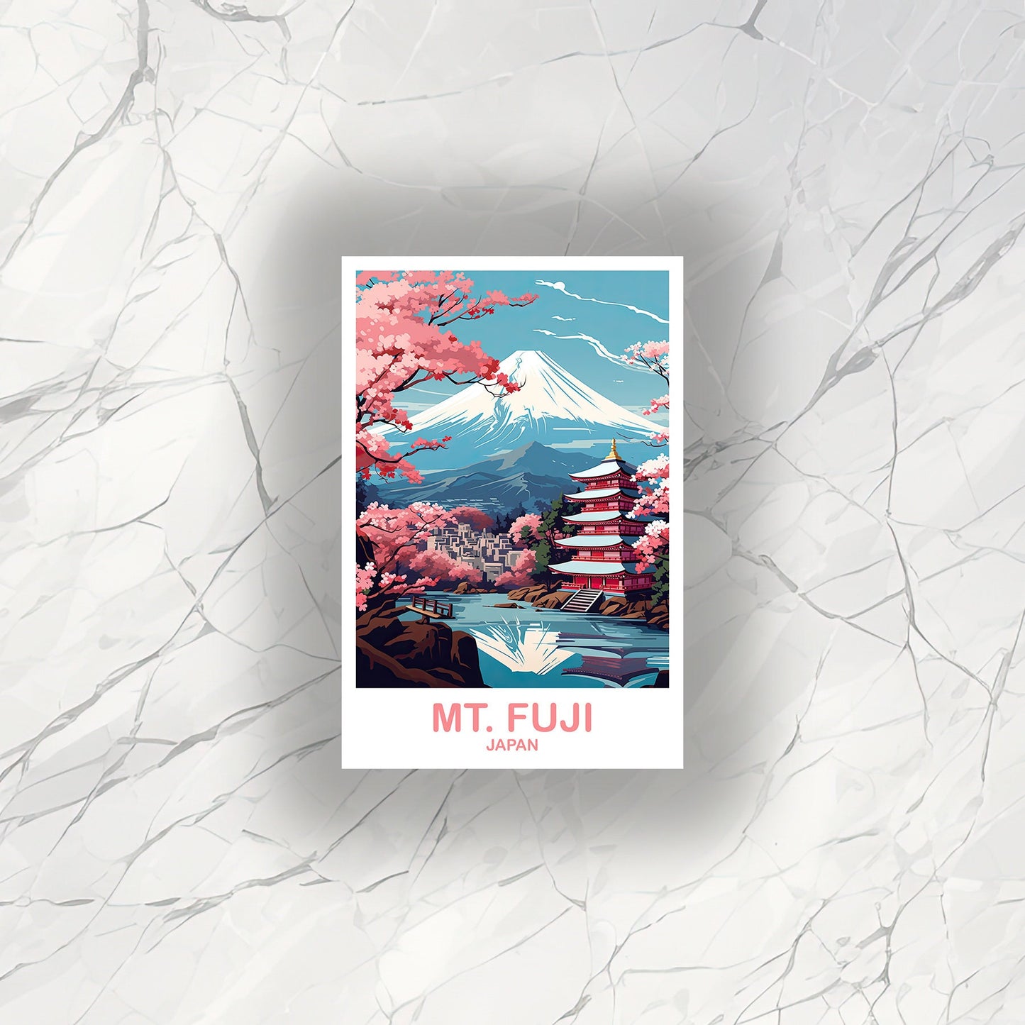 Mt.Fuji Travel Sticker, Japan Wall Art Sticker, Travel Wall Art, Landscape Travel Sticker, Japan Travel Sticker, Japan Travel | T2AS_JAHO3_S