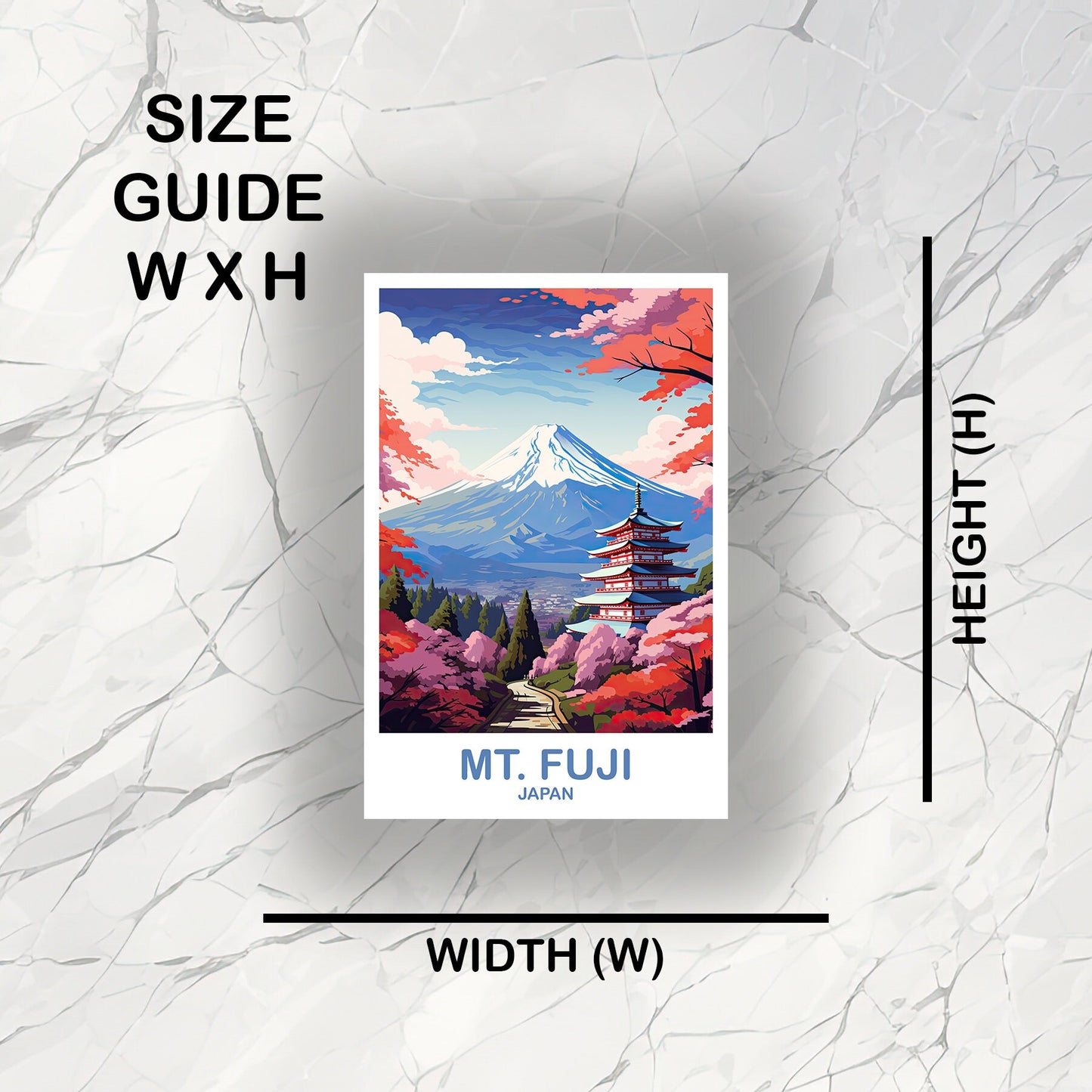 Mt.Fuji Travel Sticker, Japan Wall Art Sticker, Travel Wall Art, Landscape Travel Sticker, Japan Travel Sticker, Japan Travel | T2AS_JAHO5_S