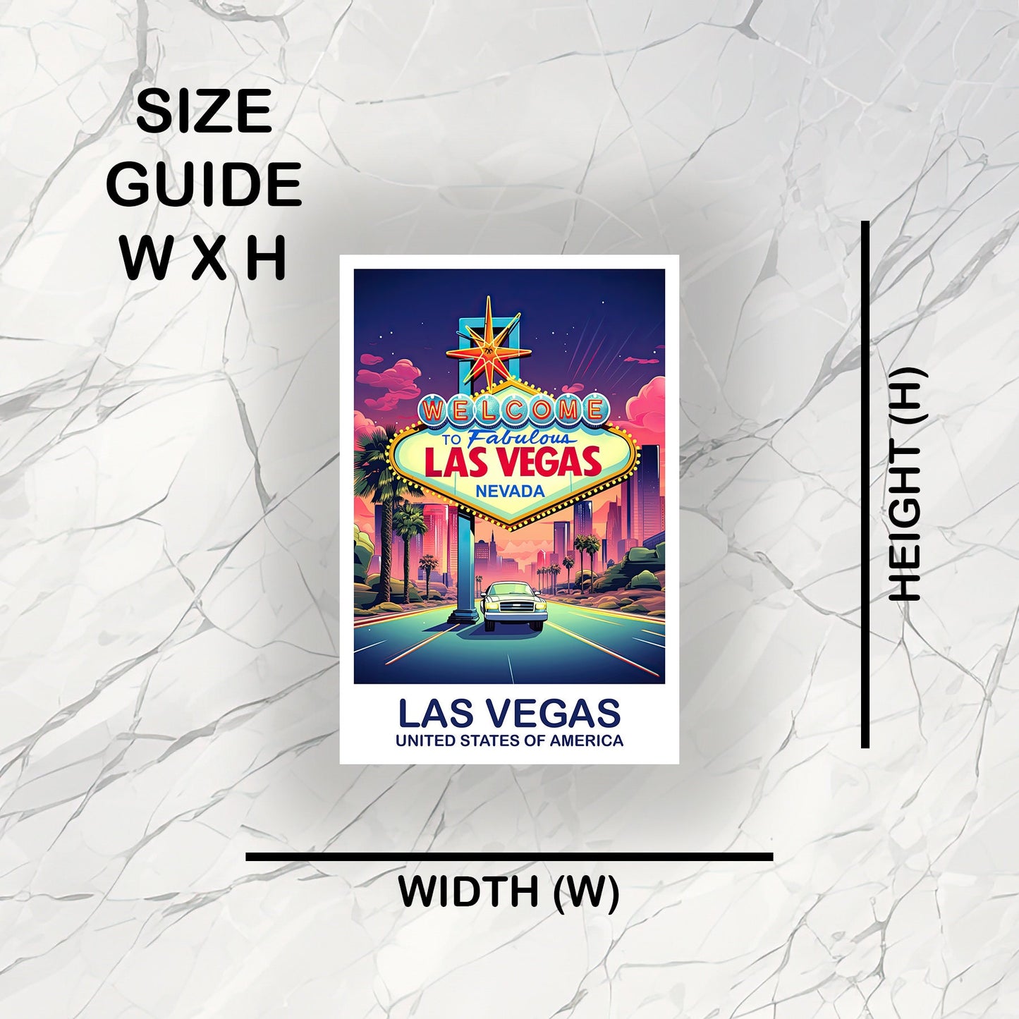 Las Vegas Travel Sticker, Las Vegas Sign Sticker, Las Vegas Art Sticker, City Skyline Sticker, Luggage Sticker | T2NA_NVLV1_S