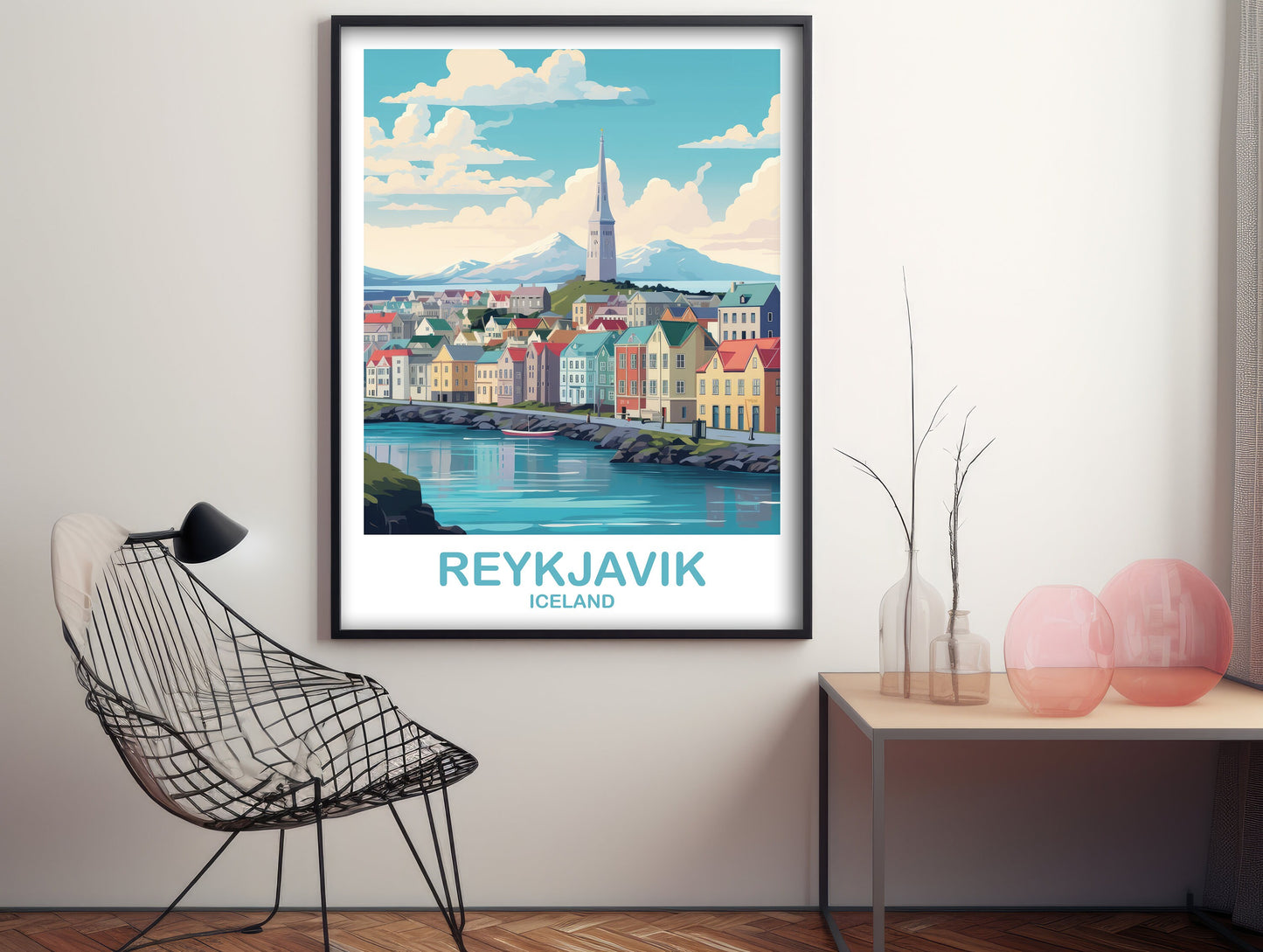 Reykjavik Iceland Travel Art, Reykjavik Wall Art, Iceland Wall Art, Reykjavik Travel Wall Art, Travel Poster, Travel Wall Art | T2EU_ICRE1