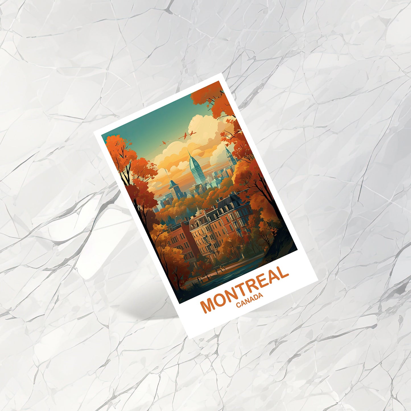 Montreal Travel Postcard, Quebec Travel Art Postcard, Montreal Art Postcard, City Skyline Art, Canada Travel Postcard | T2NA_QUMO1_P