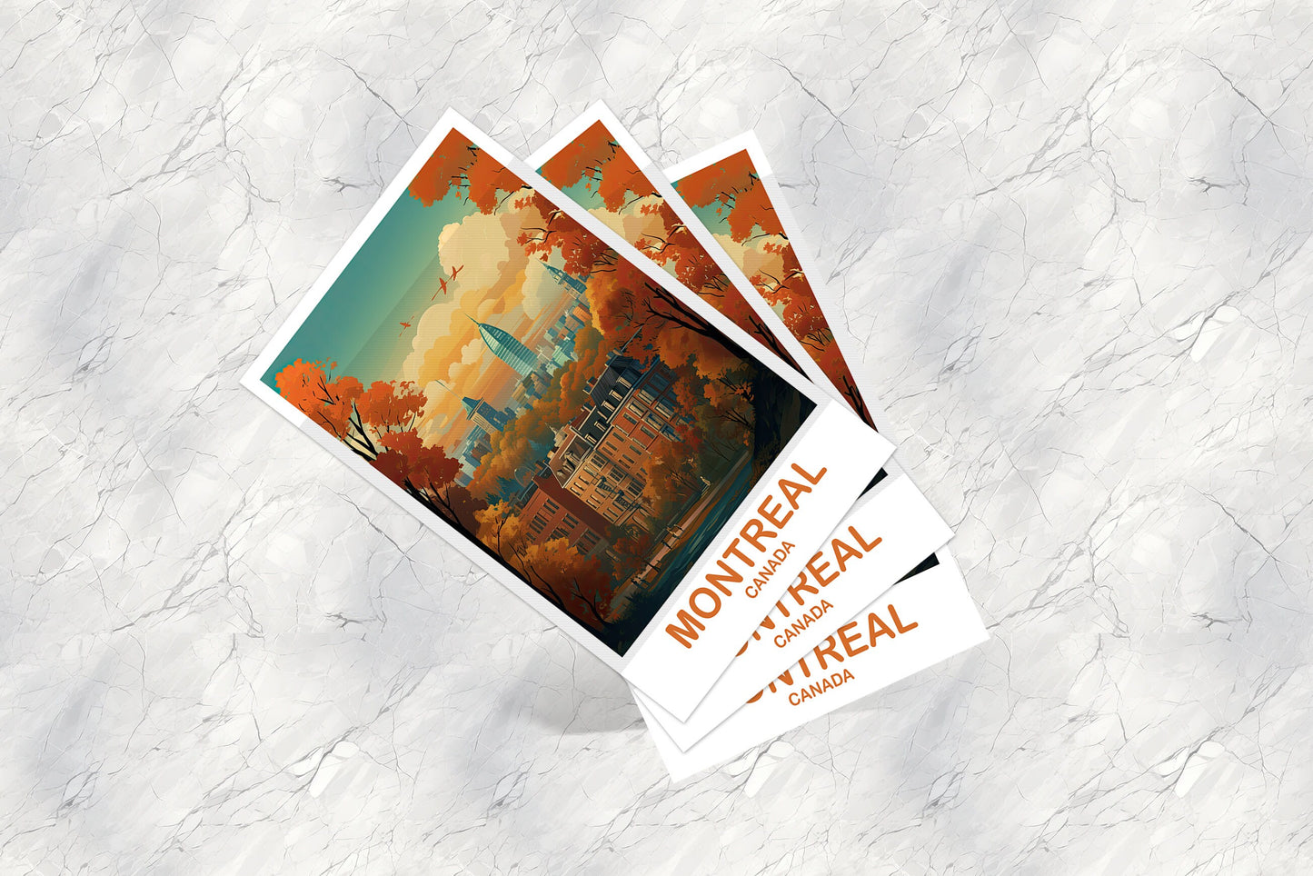 Montreal Travel Postcard, Quebec Travel Art Postcard, Montreal Art Postcard, City Skyline Art, Canada Travel Postcard | T2NA_QUMO1_P