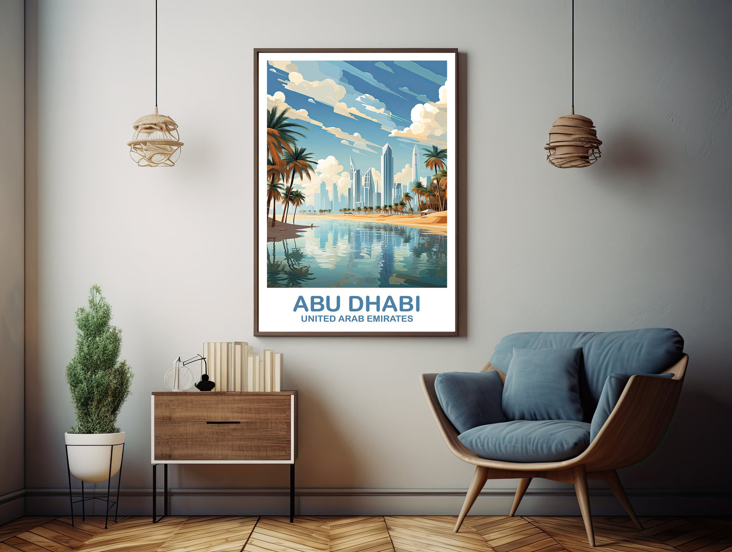 Abu Dhabi Travel Wall Art, Digital Abu Dubai Travel Art, Art, City Skyline Wall Art, Vibrant Sunset, Digital Travel Wall Art | DT2AS_UAEAD2