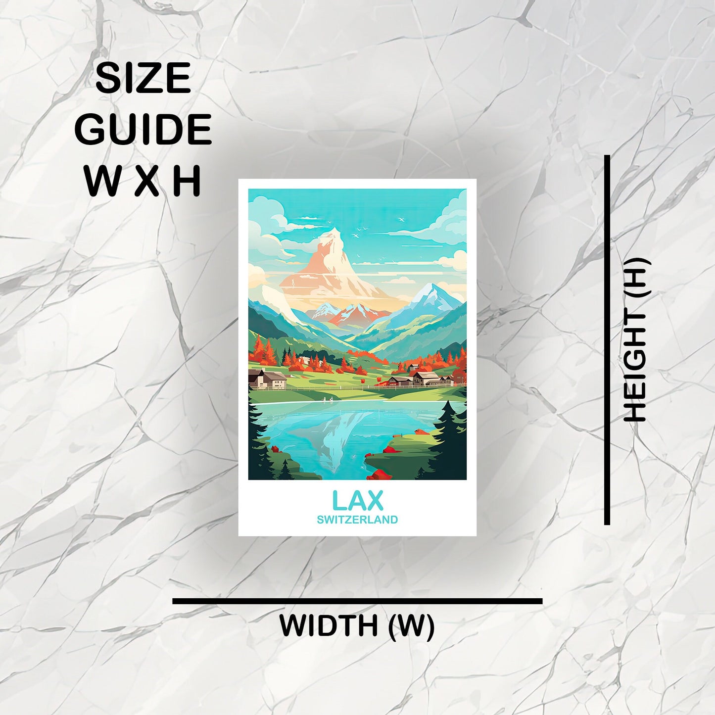 LAX Travel Sticker Art, LAX Switzerland Sticker Art, Switzerland Art Sticker, City Skyline Sunset Art Sticker | T2EU_SWLA1_S