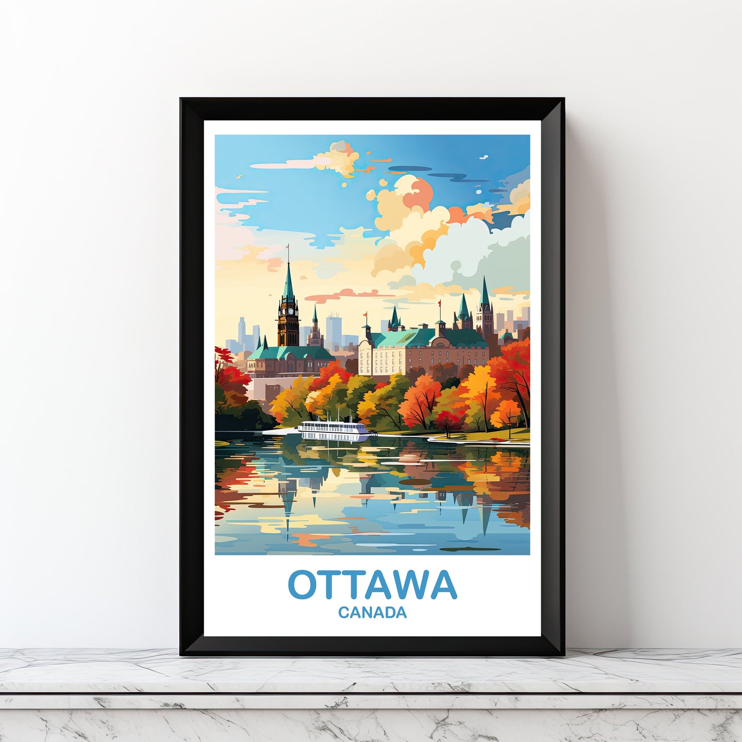 Ottawa Travel Wall Print, Ontario Travel Wall Art, Ottawa Wall Art Poster, City Skyline Wall Art, Canadian Parliament Hill | T2NA_ONOT1