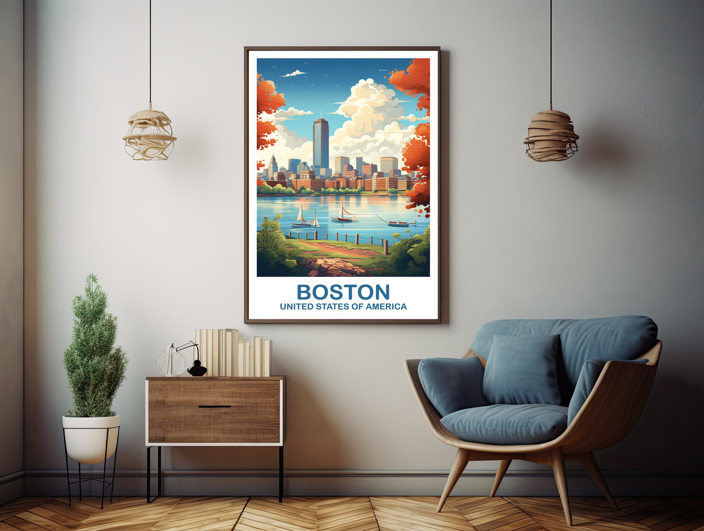 Boston Massachusetts Travel Print, Printable Boston Wall Art Poster, City, Digital Boston Travel Art, Boston Travel Poster | DT2NA_MABO2