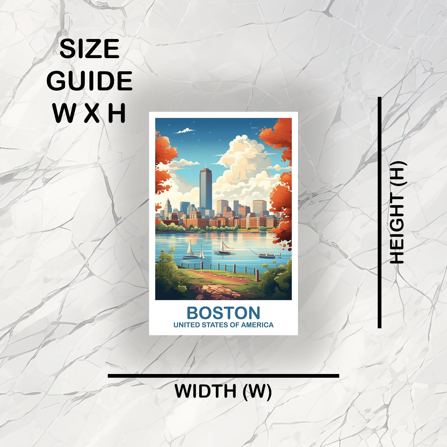 Boston Massachusetts Travel Sticker, Boston Wall Art Sticker, City Skyline Art, Boston Travel Sticker, Boston Travel Sticker | T2NA_MABO2_S