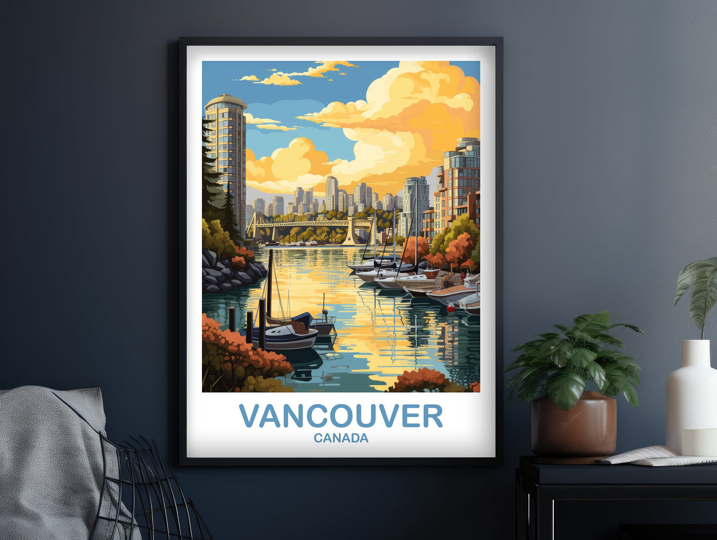 Vancouver BC Travel Print, British Columbia Wall Art, Vancouver Travel Poster, Travel Wall Art, Vancouver Travel Wall Art | T2NA_BCVA4