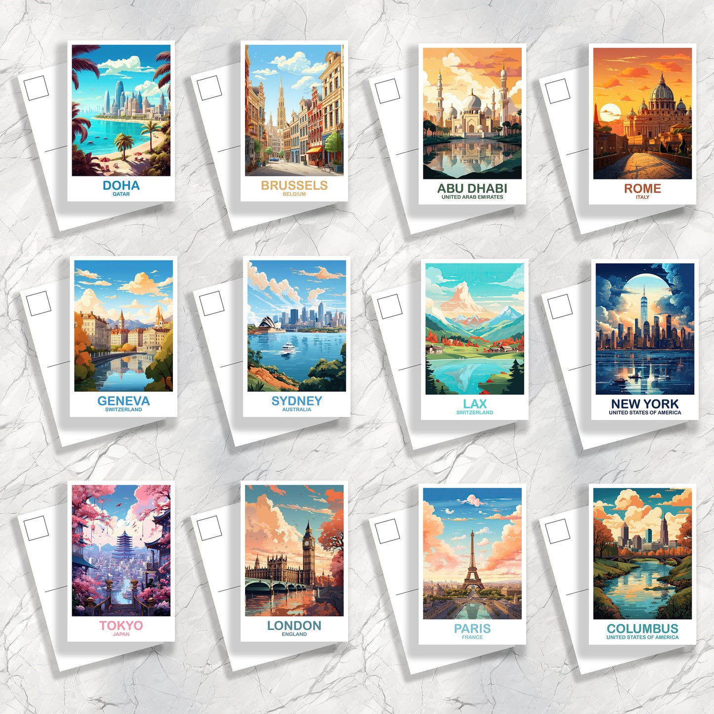 Barcelona Spain Travel Postcard Art, Spain Travel Postcard, Barcelona Wall Art Postcard, Spain Travel Art Postcard | T2EU_SPBA1_P