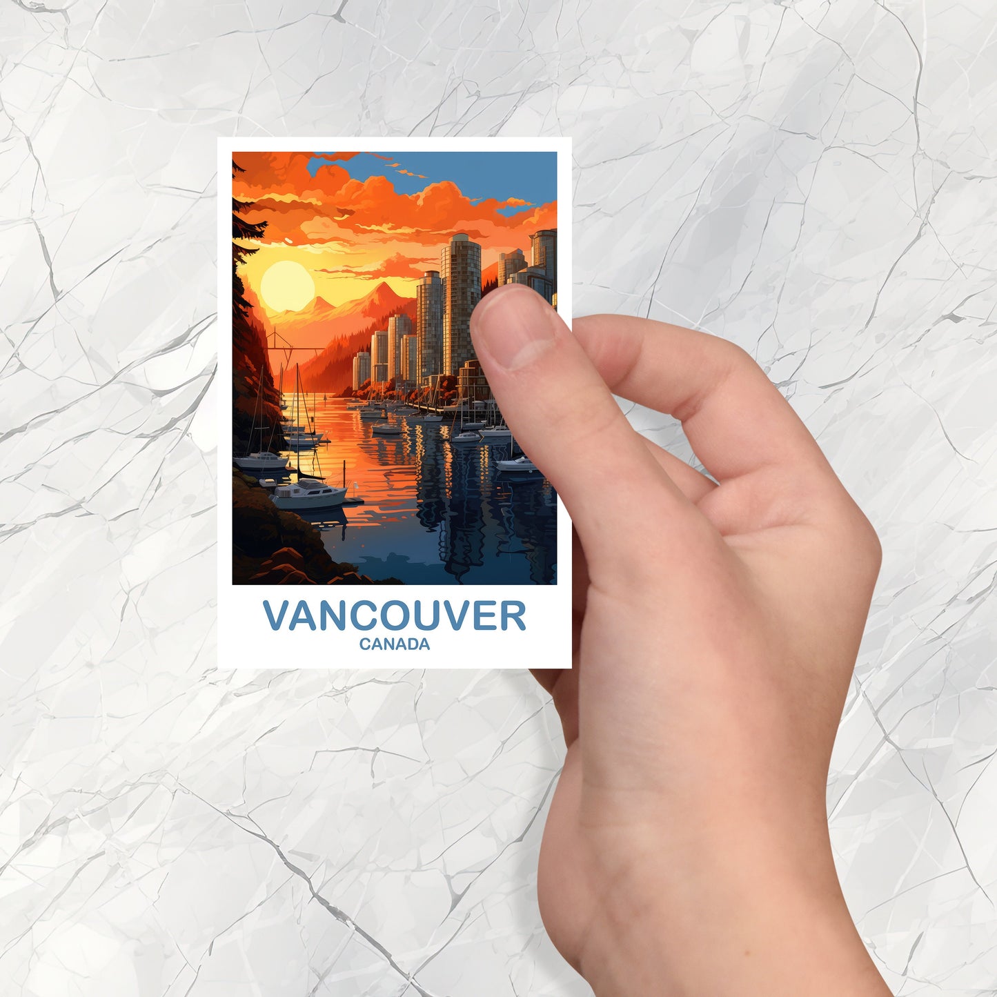 Vancouver BC Travel Sticker, British Columbia Sticker Art, Vancouver Travel Sticker, Travel Art, Vancouver Travel Art | T2NA_BCVA3_S