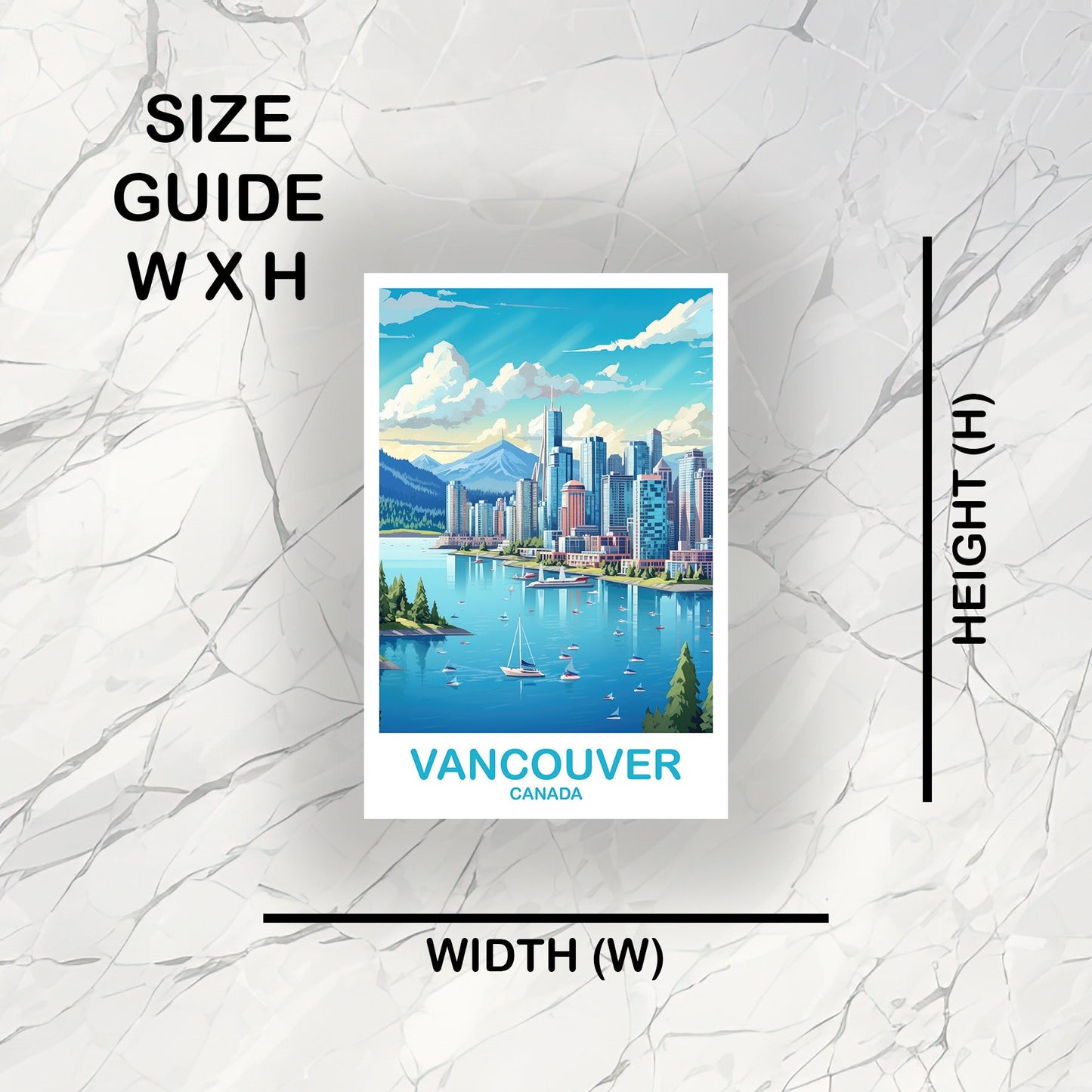 Vancouver BC Travel Sticker, British Columbia Sticker Art, Vancouver Travel Sticker, Travel Art, Vancouver Travel Art | T2NA_BCVA5_S