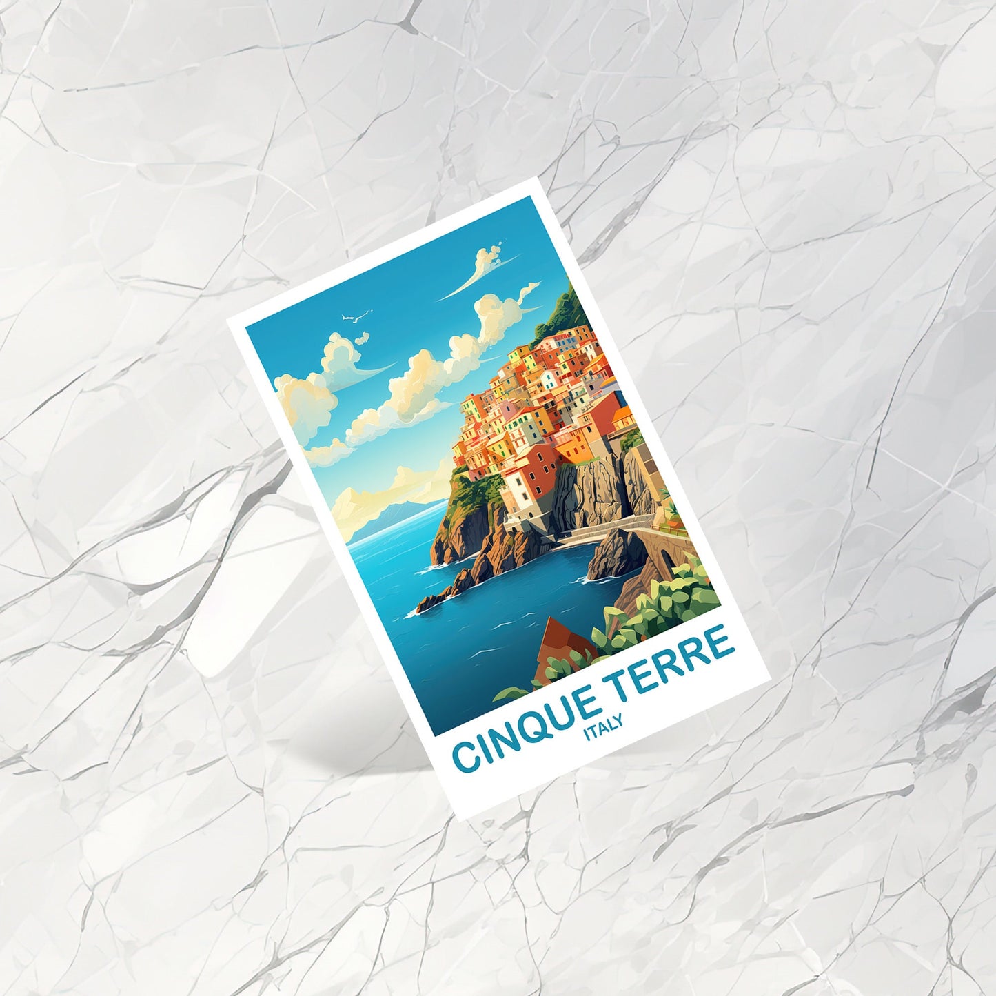 Cinque Terre Travel Postcard, Cinque Terre Travel Art, Italy Postcard, Cinque Terre Travel, Italy Travel Postcard | T2EU_ITCT1_P