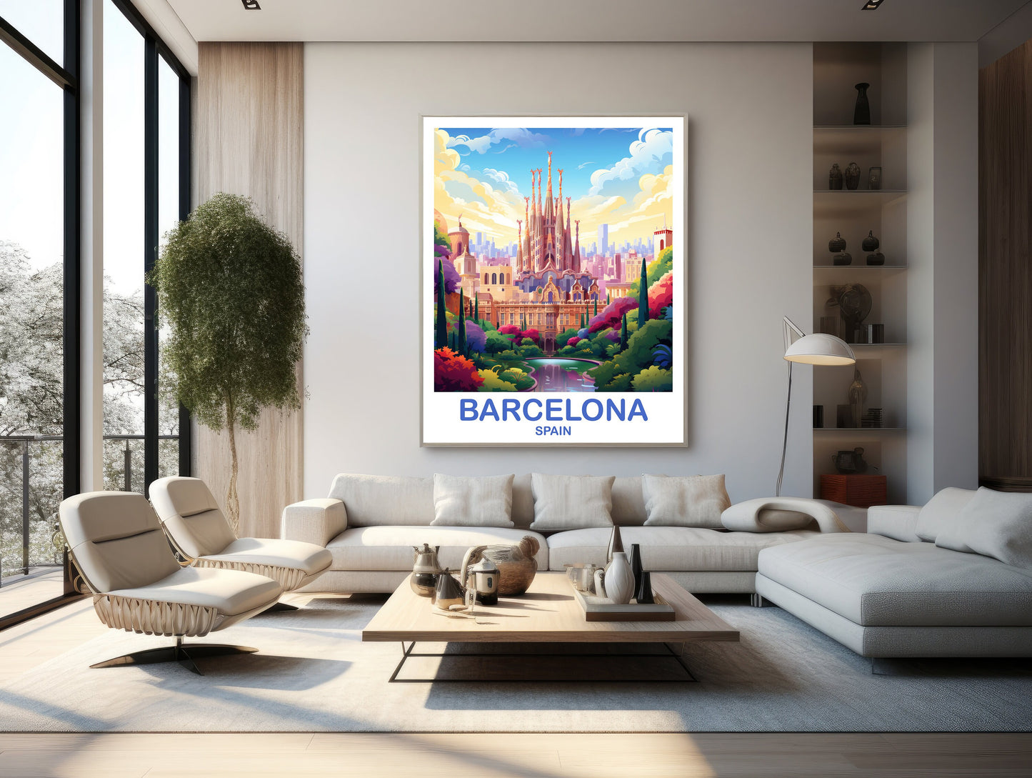 Barcelona Spain Travel Wall Art, Spain Travel Art, Barcelona Wall Art Poster, Spain Travel Art Poster | T2EU_SPBA2