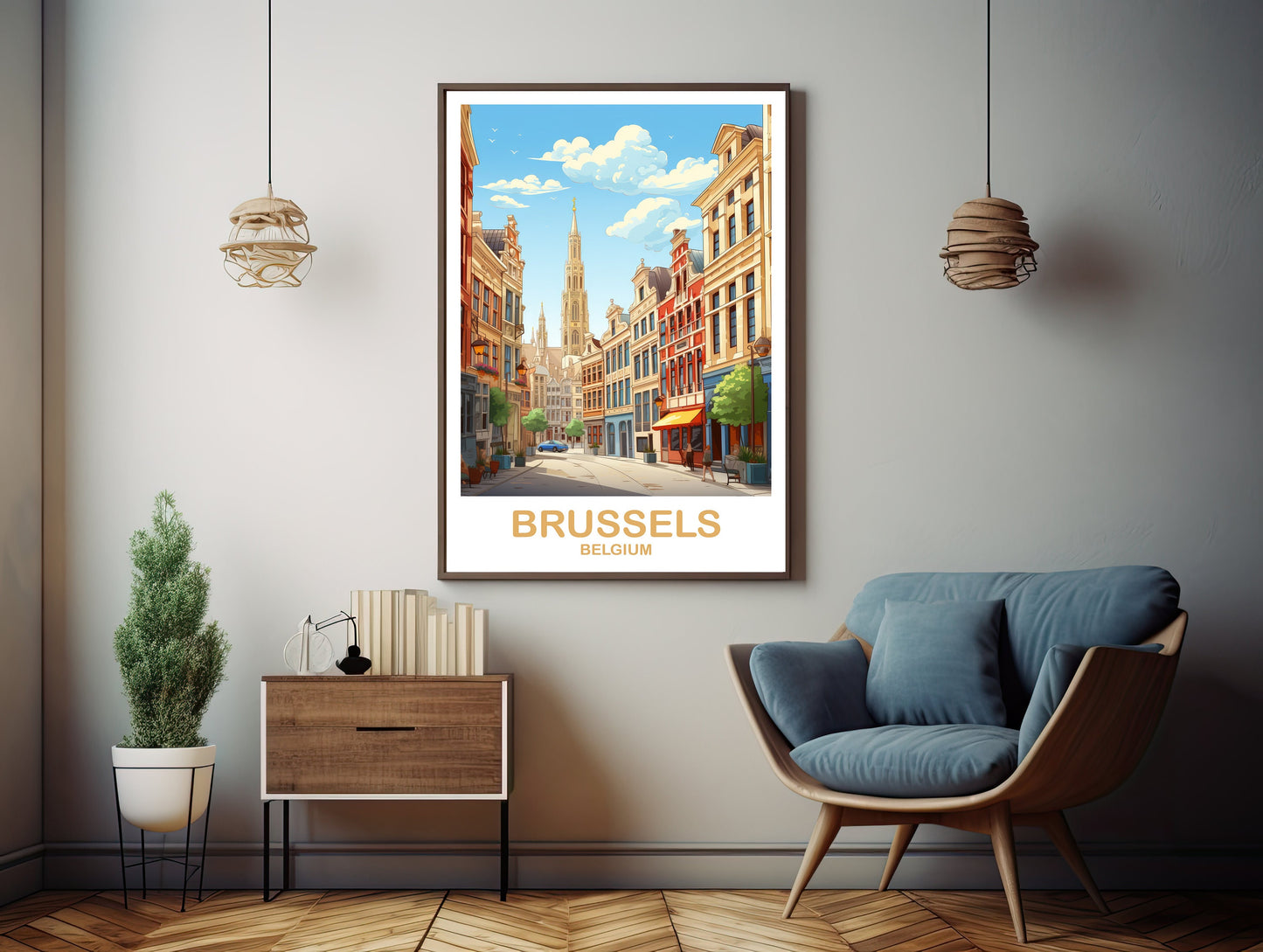 Brussels Travel Art Poster, Belgium Travel Art, Brussels Wall Art Poster, Belgium Travel Art Poster, Europe Travel Art Poster | T2EU_BEBR1