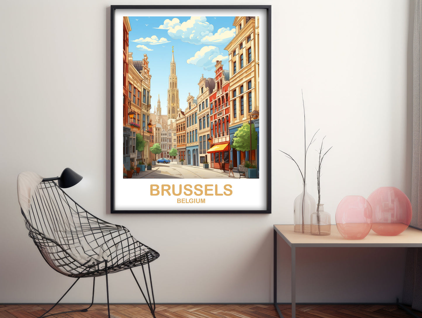 Brussels Travel Art Poster, Belgium Travel Art, Brussels Wall Art Poster, Belgium Travel Art Poster, Europe Travel Art Poster | T2EU_BEBR1