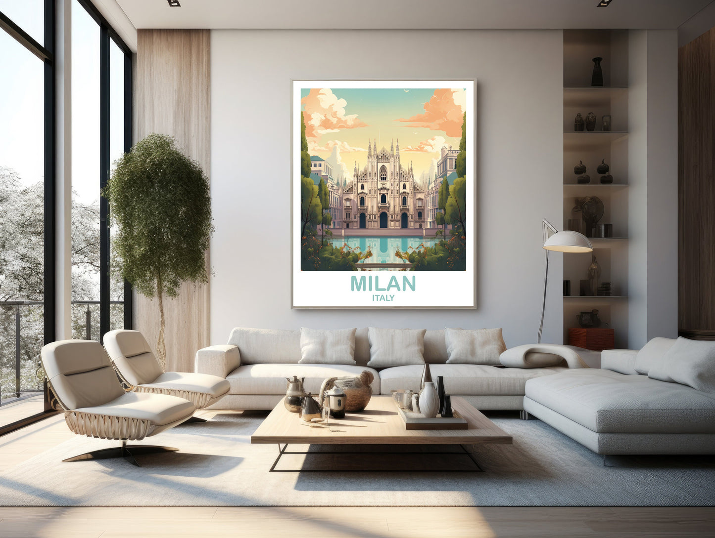 Milan Italy Travel Art Poster, Milan Travel Art, Italy Poster, Milan Travel Wall Art, Italy Travel Wall Art | T2EU_ITMI1