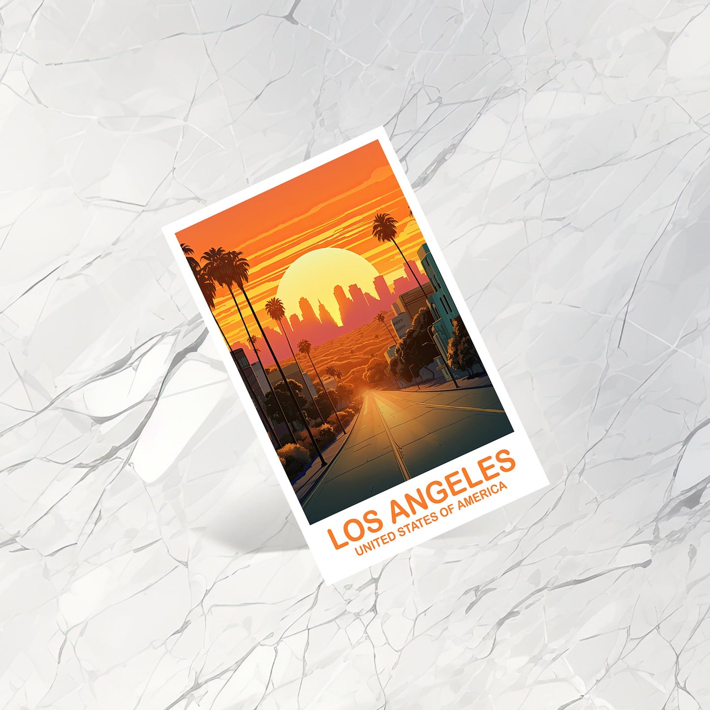 Los Angeles Travel Postcard, California Travel Postcard, Los Angeles Art Poster, City Skyline Postcard, Travel Postcard | T2NA_CALA1_P