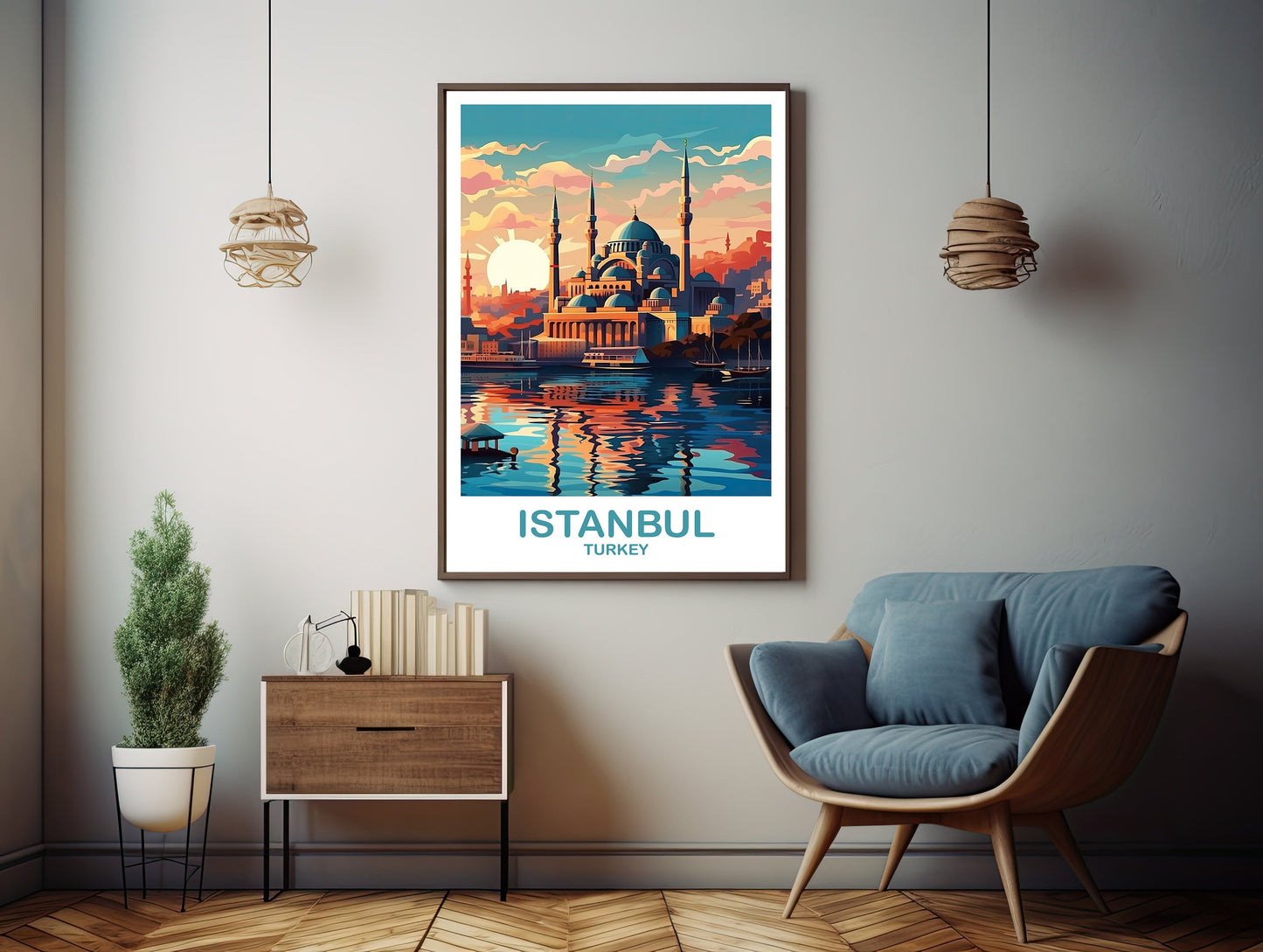 Istanbul Travel Wall Art, Istanbul Turkey Wall Art, Turkey Wall Art Poster, City Skyline Turkey Travel Wall Art | T2EU_TUIS2