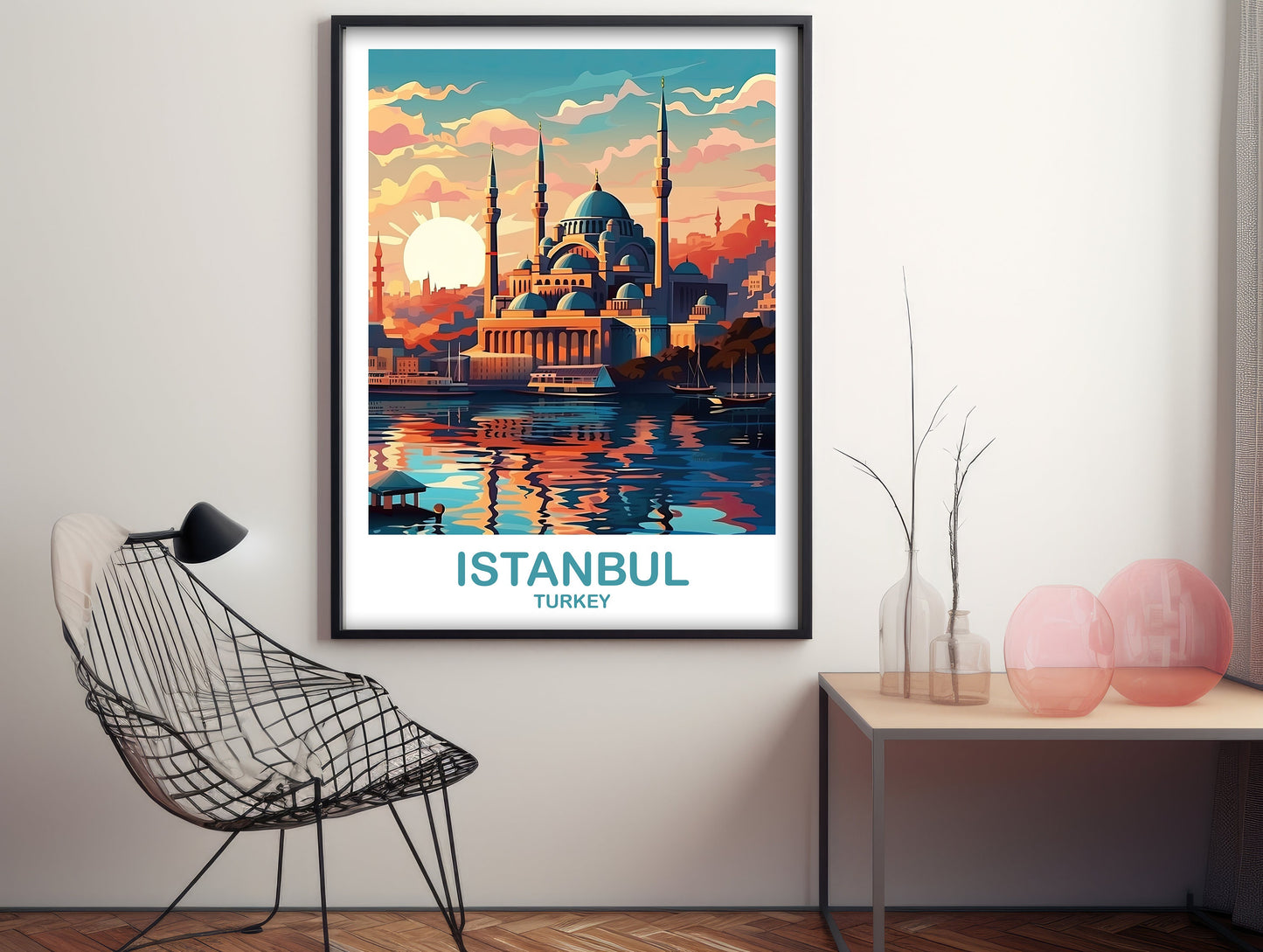 Istanbul Travel Wall Art, Istanbul Turkey Wall Art, Turkey Wall Art Poster, City Skyline Turkey Travel Wall Art | T2EU_TUIS2