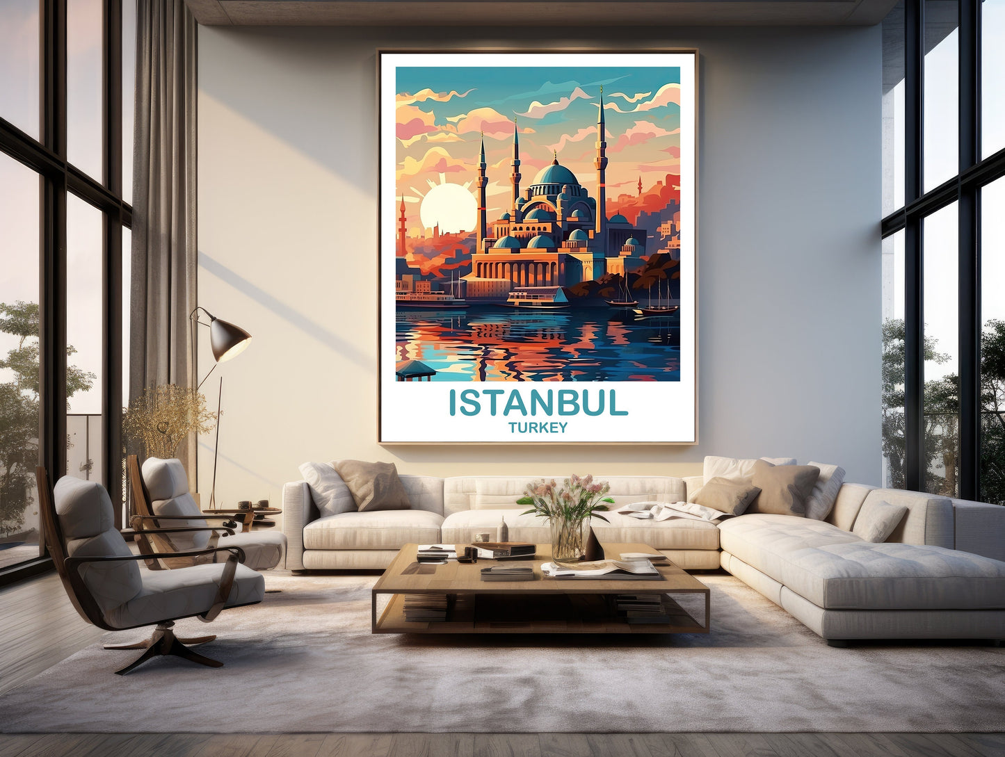 Istanbul Travel Wall Art, Istanbul Turkey Wall Art, Turkey Wall Art Poster, City Skyline Turkey Travel Wall Art | T2EU_TUIS2
