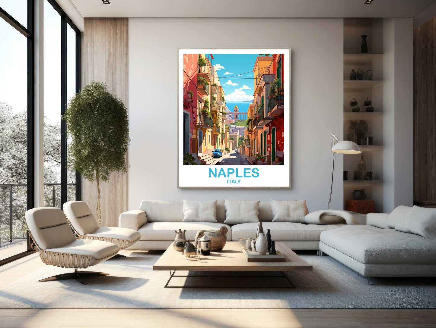 Naples Italy Travel Art Poster, Naples Travel Art, Italy Poster, Naples Travel Wall Art, Italy Travel Wall Art | T2EU_ITNA1