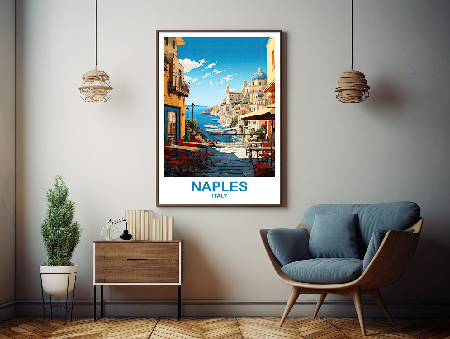 Naples Italy Travel Art Poster, Naples Travel Art, Italy Poster, Rome Travel Wall Art, Italy Travel Wall Art | T2EU_ITNA2