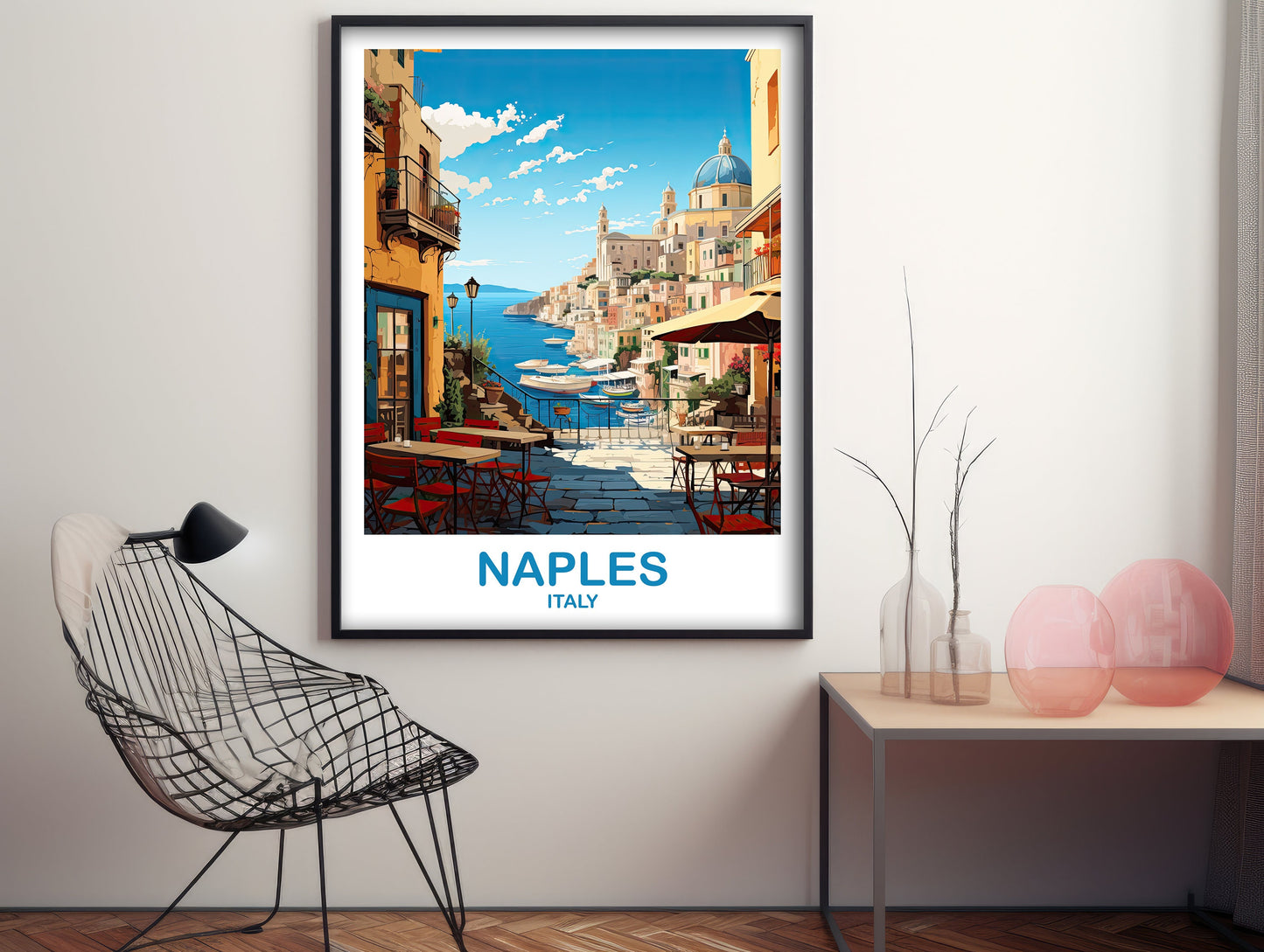 Naples Italy Travel Art Poster, Naples Travel Art, Italy Poster, Rome Travel Wall Art, Italy Travel Wall Art | T2EU_ITNA2