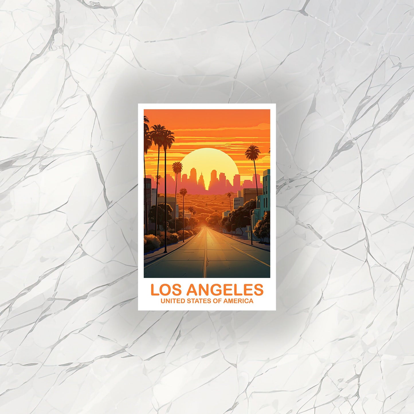 Los Angeles Travel Sticker, California Travel Sticker, Los Angeles, City Skyline Art, California Sticker, Travel Sticker | T2NA_CALA1_S