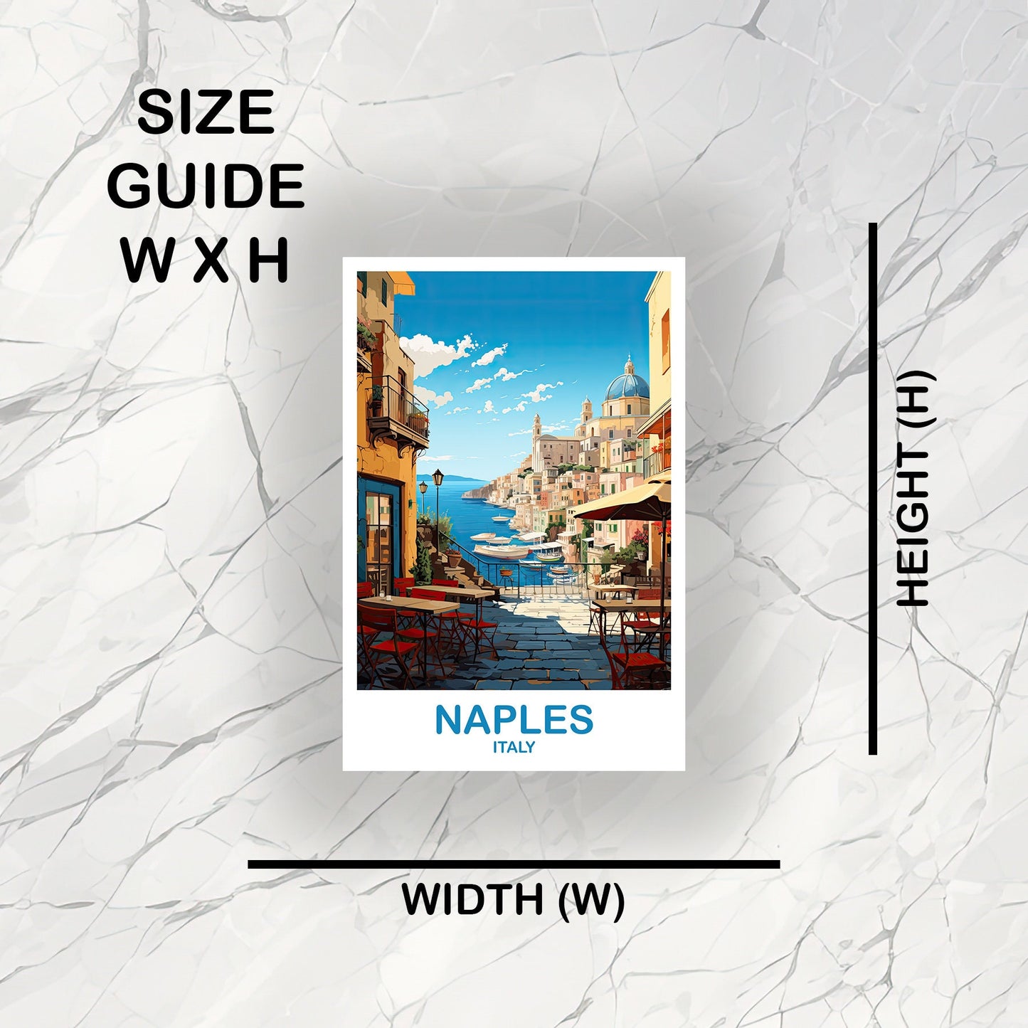 Naples Italy Travel Sticker, Naples Travel Art, Italy Poster, Naples Travel Sticker Art, Italy Travel Sticker Art | T2EU_ITNA2_S