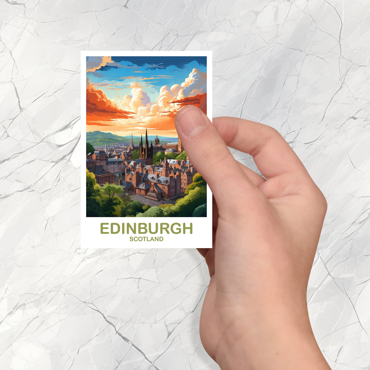 Edinburgh Travel Sticker Art, Edinburgh Travel Art, Scotland Sticker, Edinburgh Scotland Travel Sticker Art, Travel Sticker | T2EU_SCED1_S
