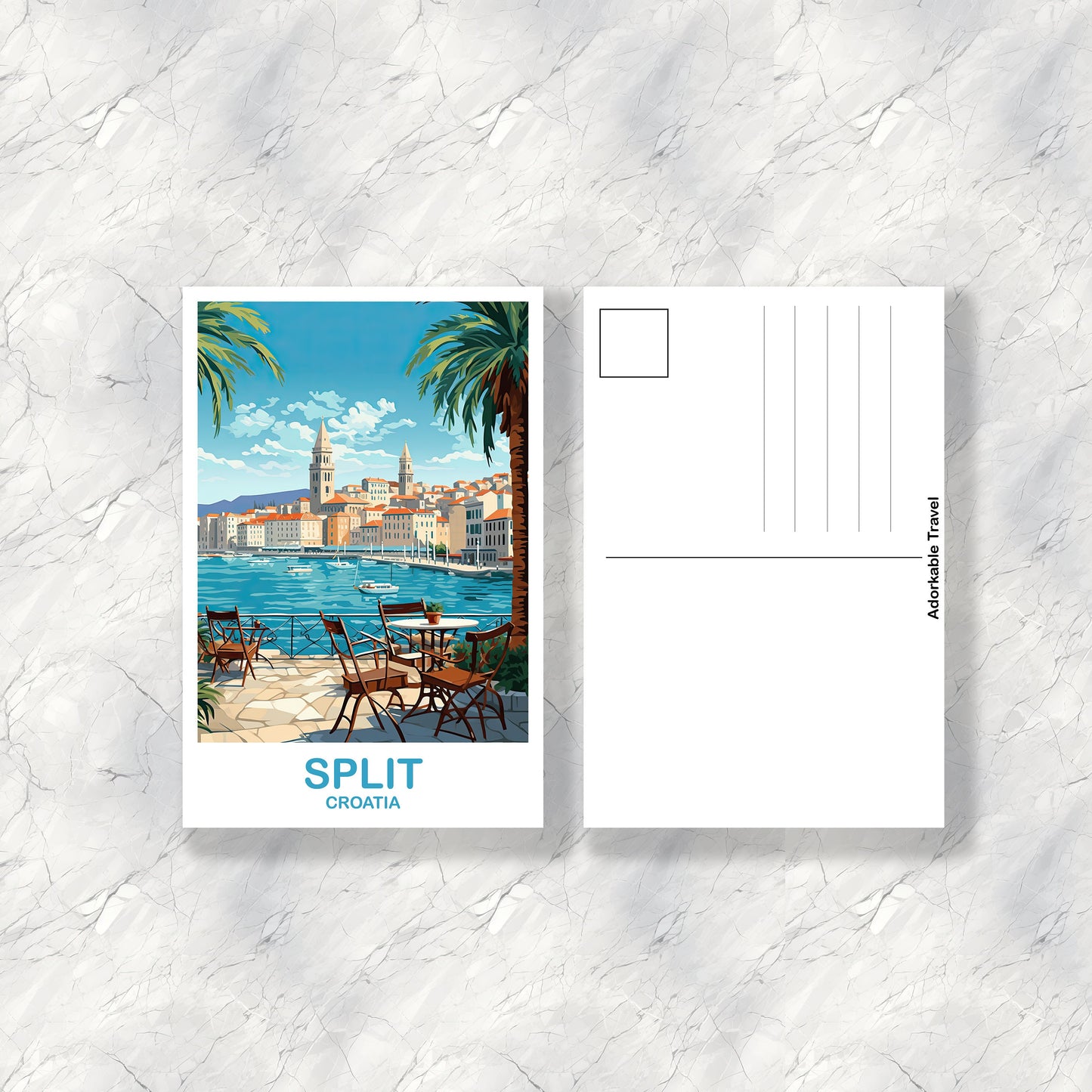 Split Croatia Travel Postcard, Split Travel Art, Croatia Postcard, Split Travel Wall Art, Croatia Travel Art, Travel Postcard | T2EU_CRSP1_P