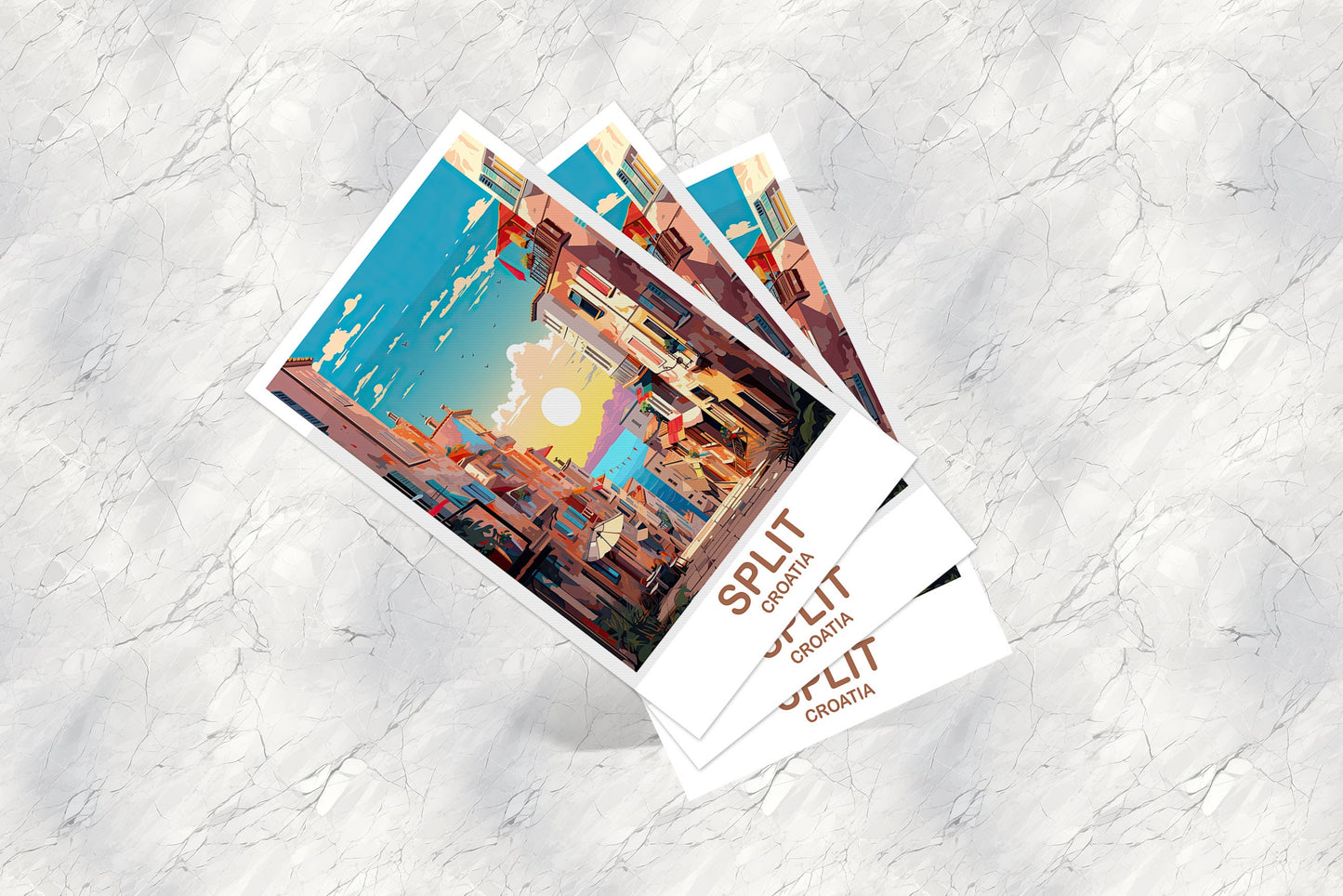 Split Croatia Travel Postcard, Split Travel Art, Croatia Postcard, Split Travel Wall Art, Croatia Travel Art, Travel Postcard | T2EU_CRSP2_P