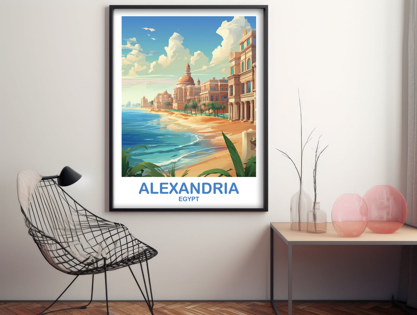 Alexandria Travel Wall Art, Egypt Skyline, Egypt Wall Art Poster, Alexandria Travel Poster, Africa Travel Art, Travel Art | T2AF_EGAL1