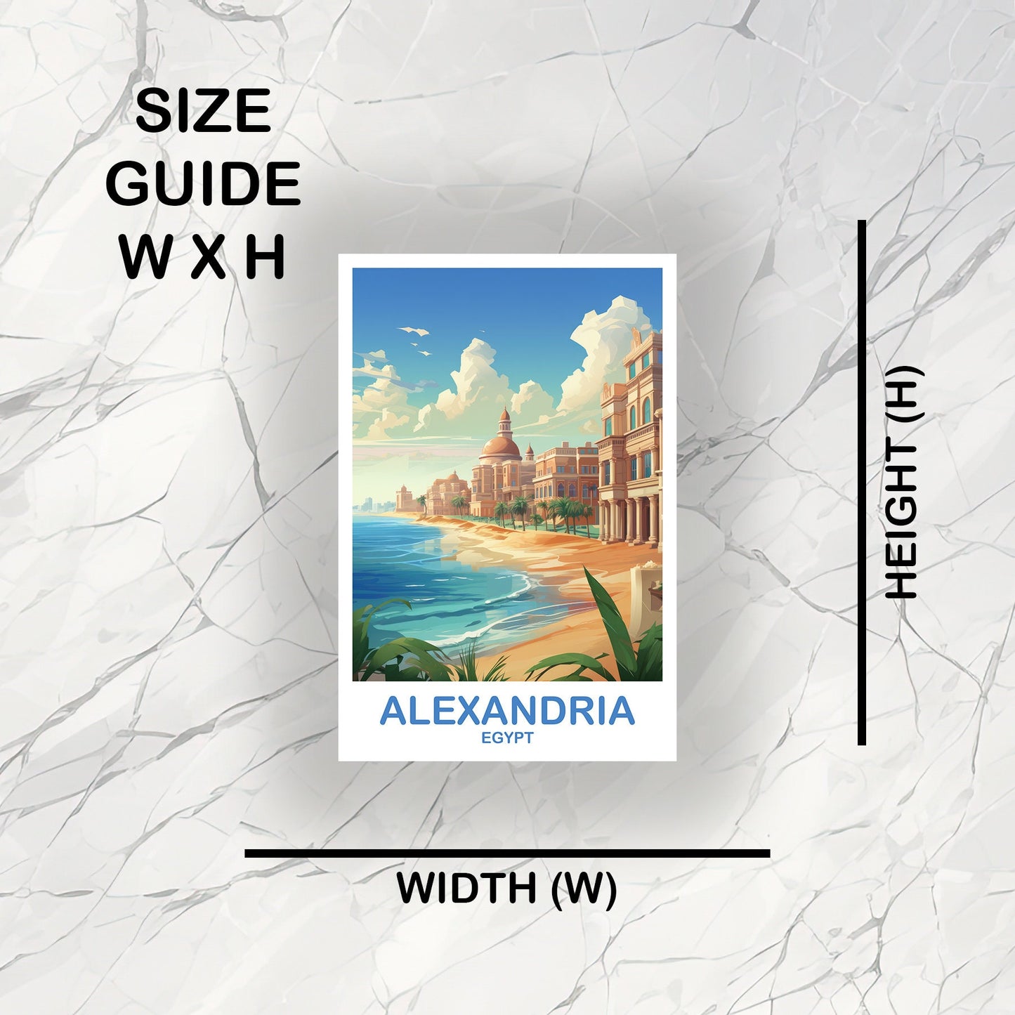 Alexandria Travel Sticker Art, Egypt Skyline, Egypt Sticker, Alexandria Travel, Africa Travel Art, Travel Sticker | T2AF_EGAL1_S