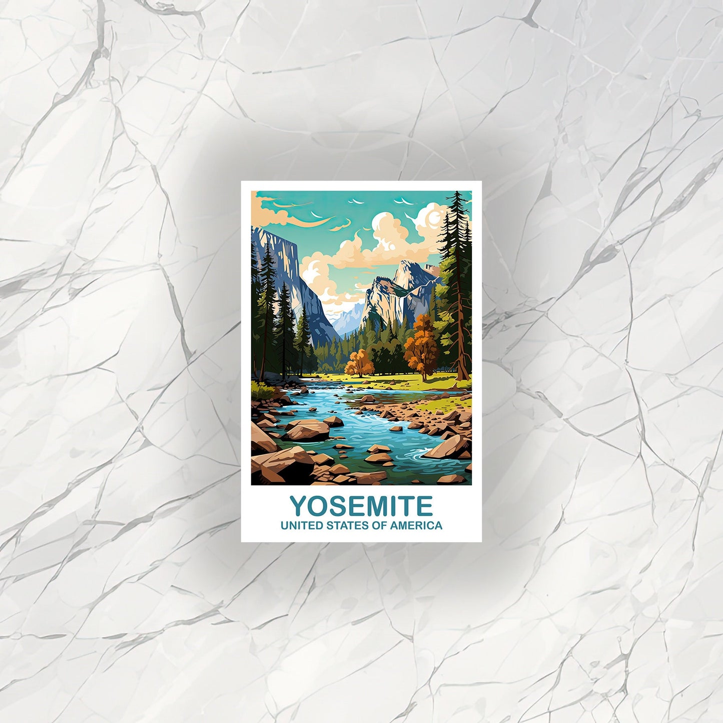 Yosemite Park Travel Sticker, California Travel Art, National Park Sticker, Yosemite National Park Sticker, Travel Sticker | T2NA_CAYNP1_S