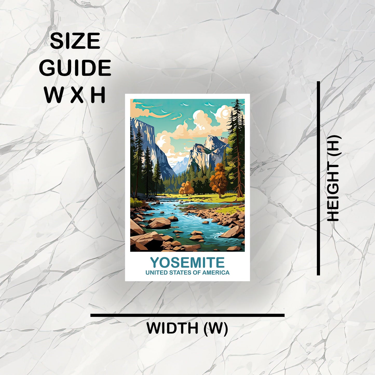 Yosemite Park Travel Sticker, California Travel Art, National Park Sticker, Yosemite National Park Sticker, Travel Sticker | T2NA_CAYNP1_S