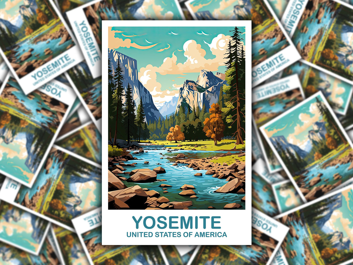 Yosemite Park Travel Sticker, California Travel Art, National Park Sticker, Yosemite National Park Sticker, Travel Sticker | T2NA_CAYNP1_S