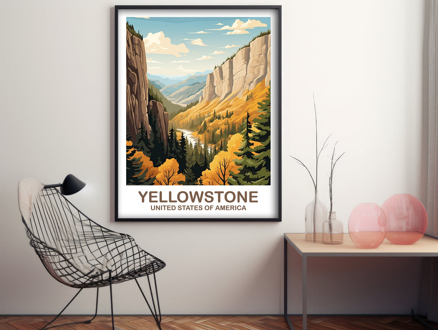 Yellowstone Park Travel Print, Travel Wall Art, National Park Poster, Yellowstone National Park Travel Art, Travel Print | T2NA_WYYNP1
