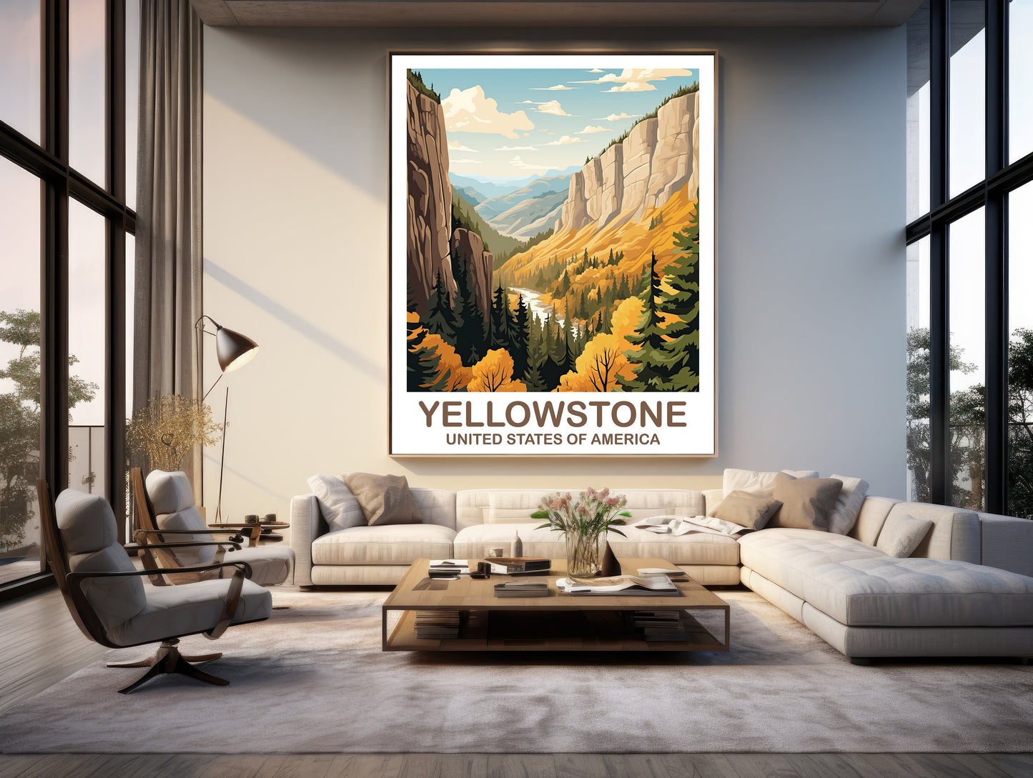 Yellowstone Park Travel Print, Travel Wall Art, National Park Poster, Yellowstone National Park Travel Art, Travel Print | T2NA_WYYNP1