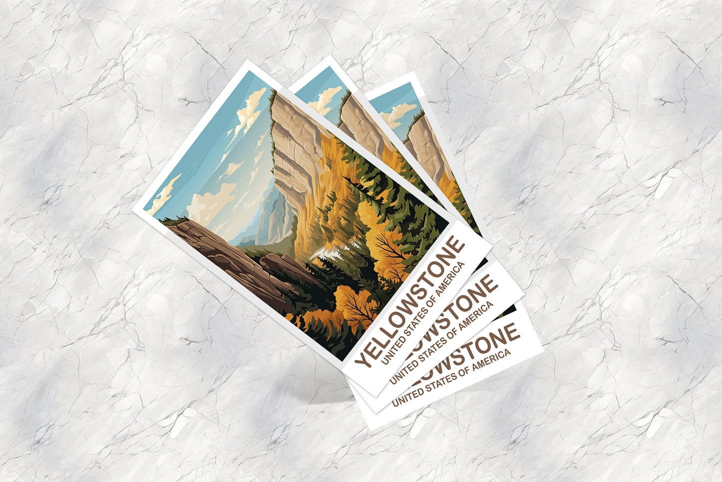 Yellowstone National Park Postcard, Travel Postcard, National Park Postcard, Yellowstone National Park Travel Art | T2NA_WYYNP1_P