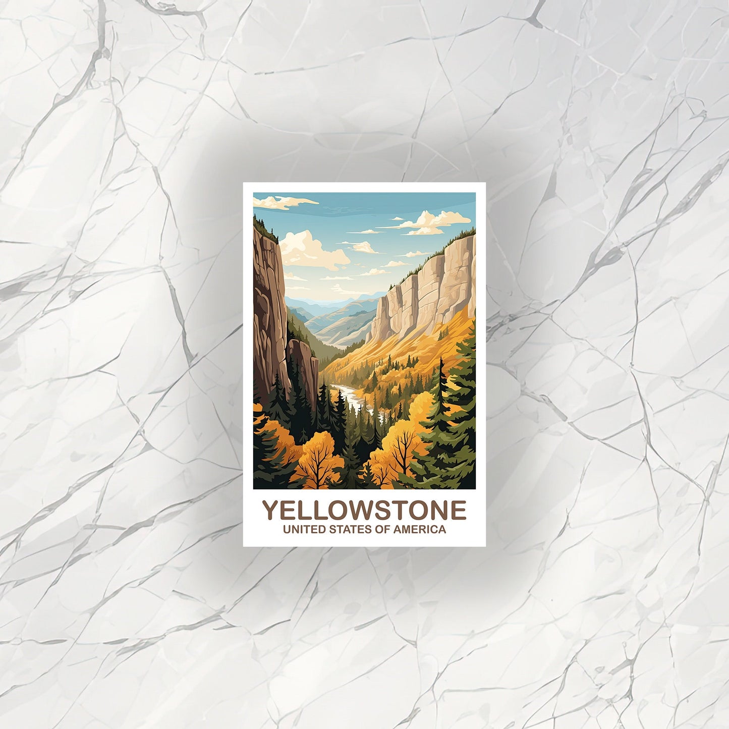 Yellowstone Park Travel Sticker, Travel Sticker, National Park Sticker, Yellowstone National Park Travel Sticker | T2NA_WYYNP1_S