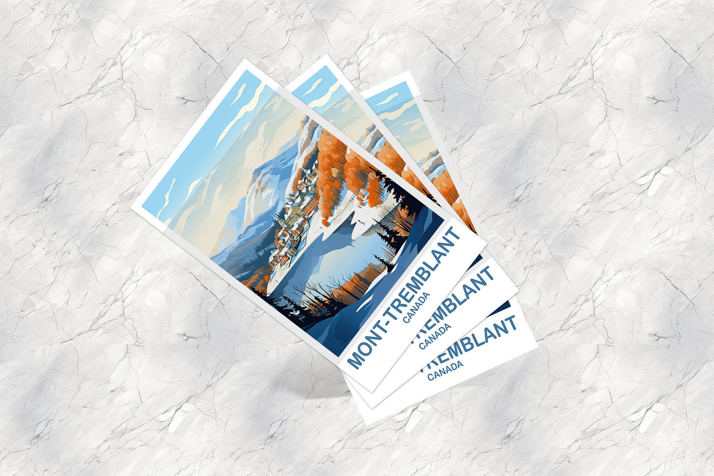 Mont-Tremblant Travel Postcard, Quebec Travel Art Postcard, Mont-Tremblant Art Postcard, Canada Travel Postcard | T2NA_QUMT1_P